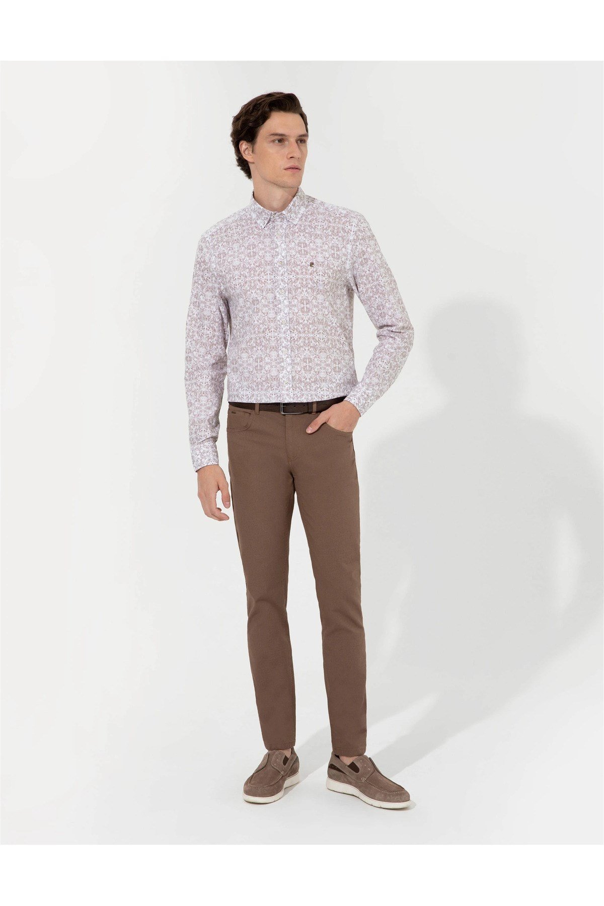 Kahverengi Slim Fit Kanvas Pantolon G021SZ078.000.1414330.VR033