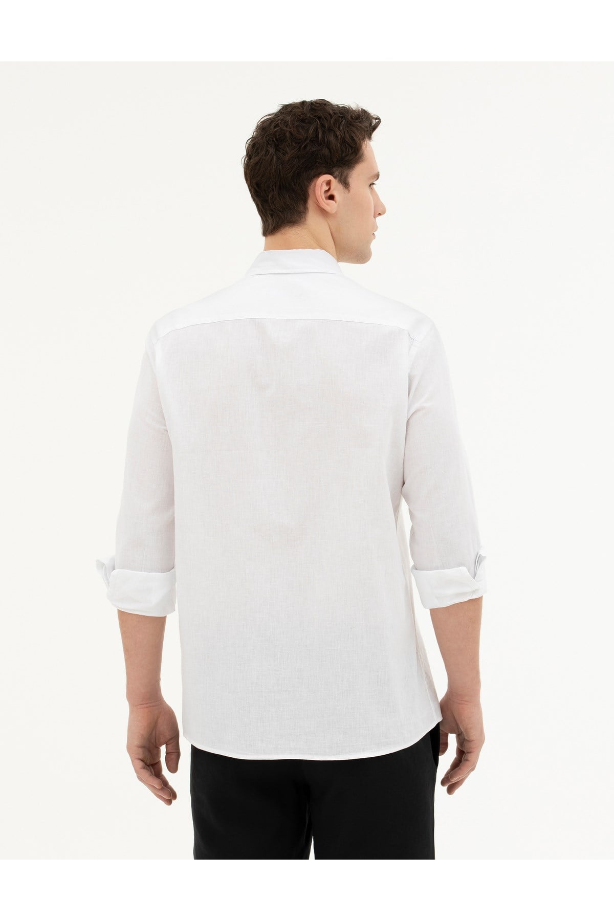 Keten Karışımlı Regular Fit Uzun Kollu Gömlek 1834748