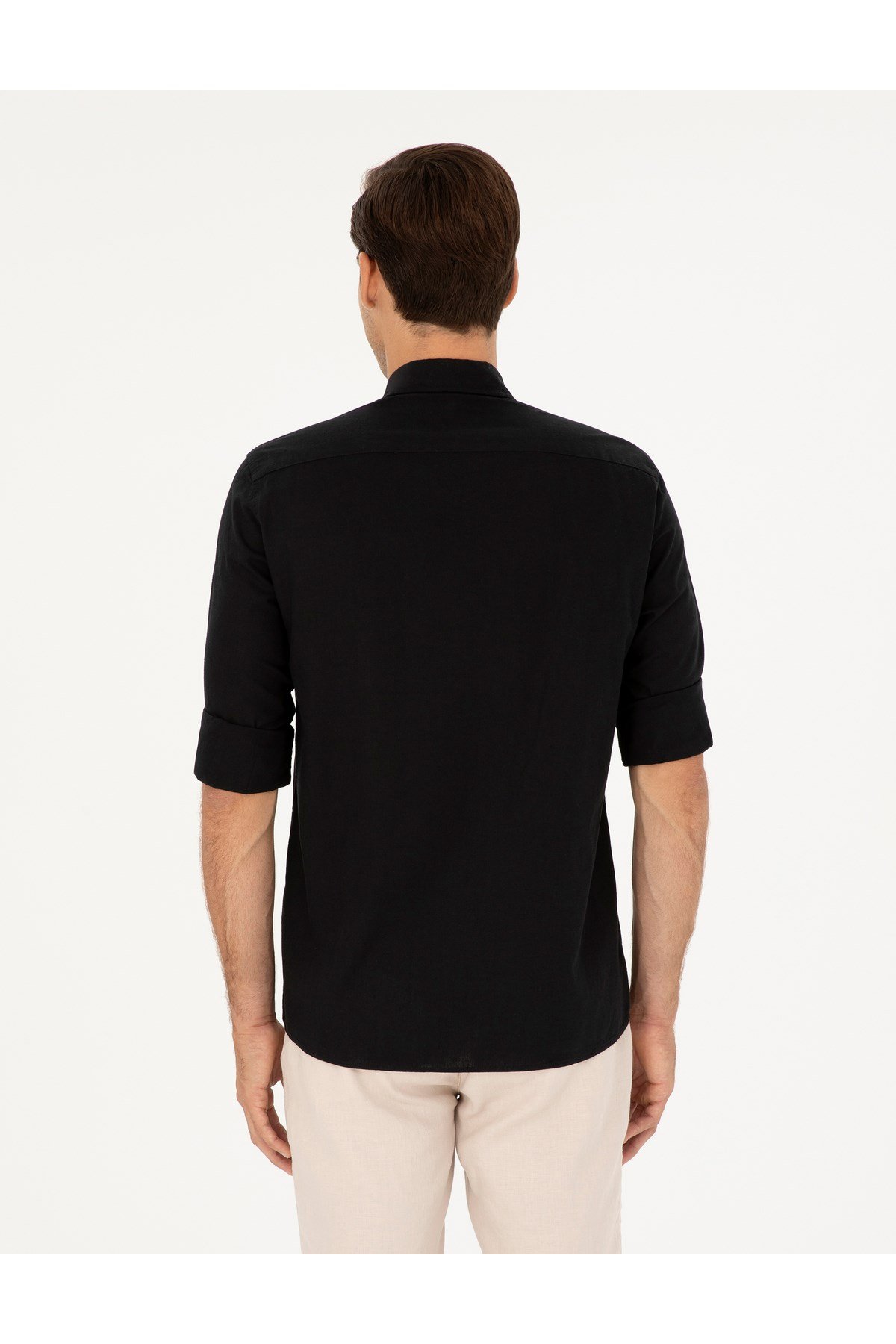 Keten Karışımlı Regular Fit Uzun Kollu Gömlek 1834748