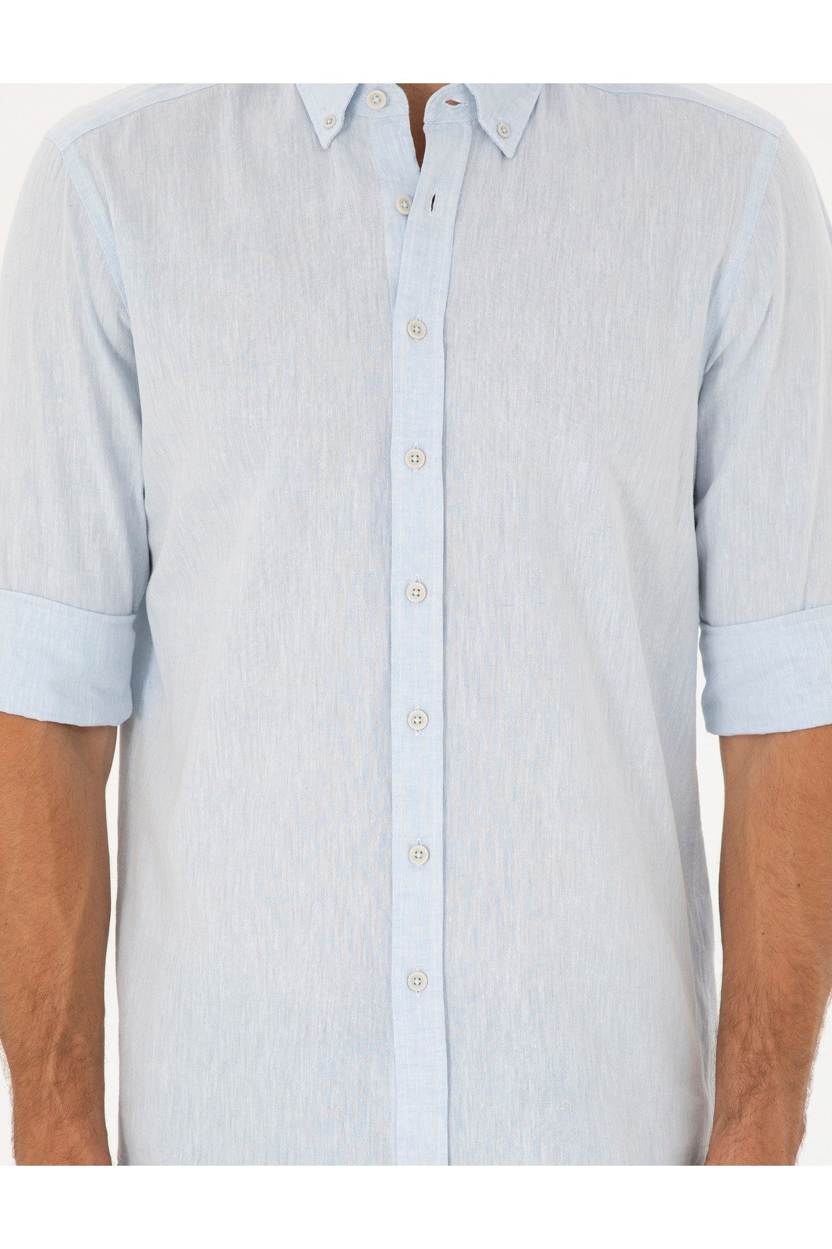 Keten Karışımlı Regular Fit Uzun Kollu Gömlek 1834748