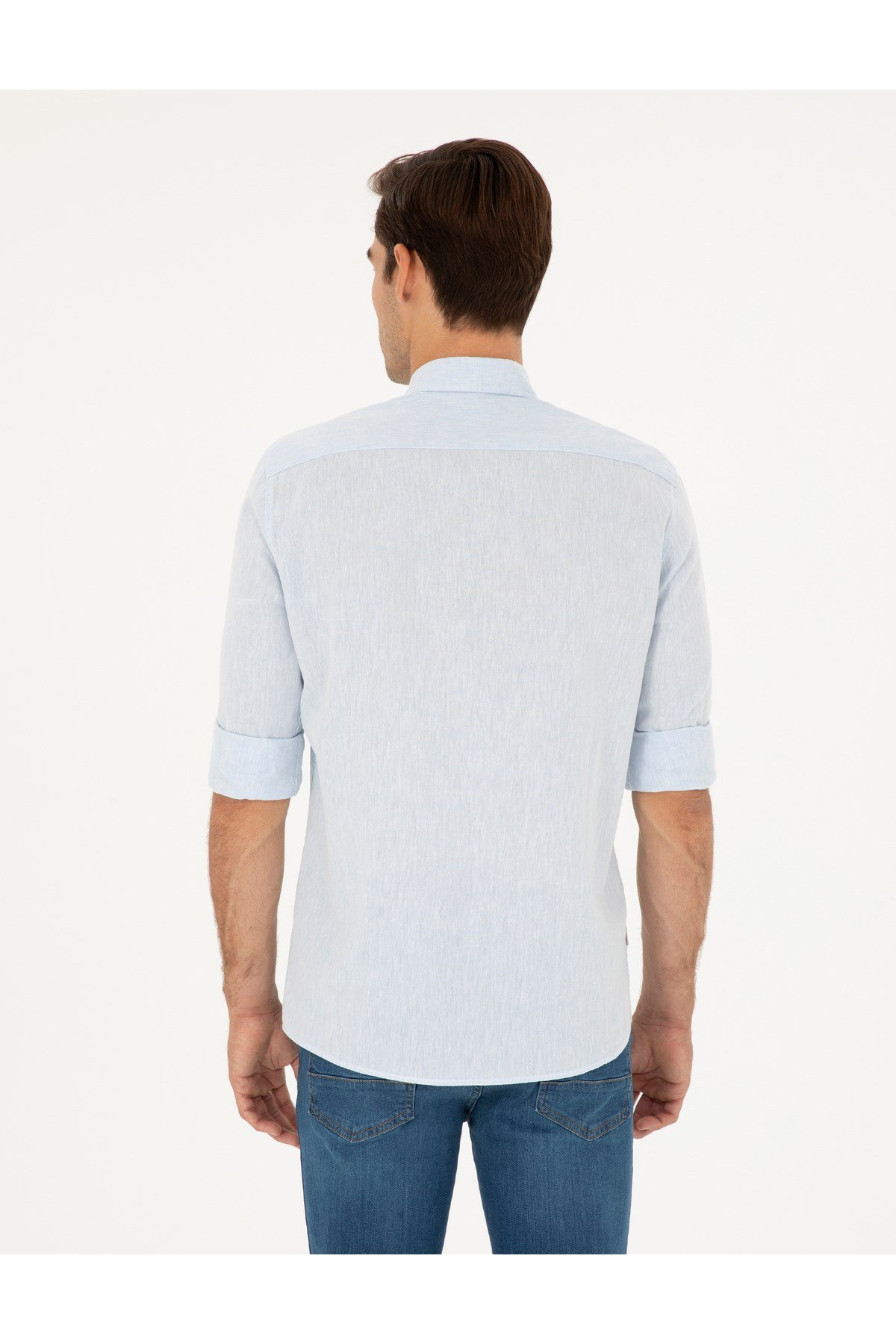 Keten Karışımlı Regular Fit Uzun Kollu Gömlek 1834748