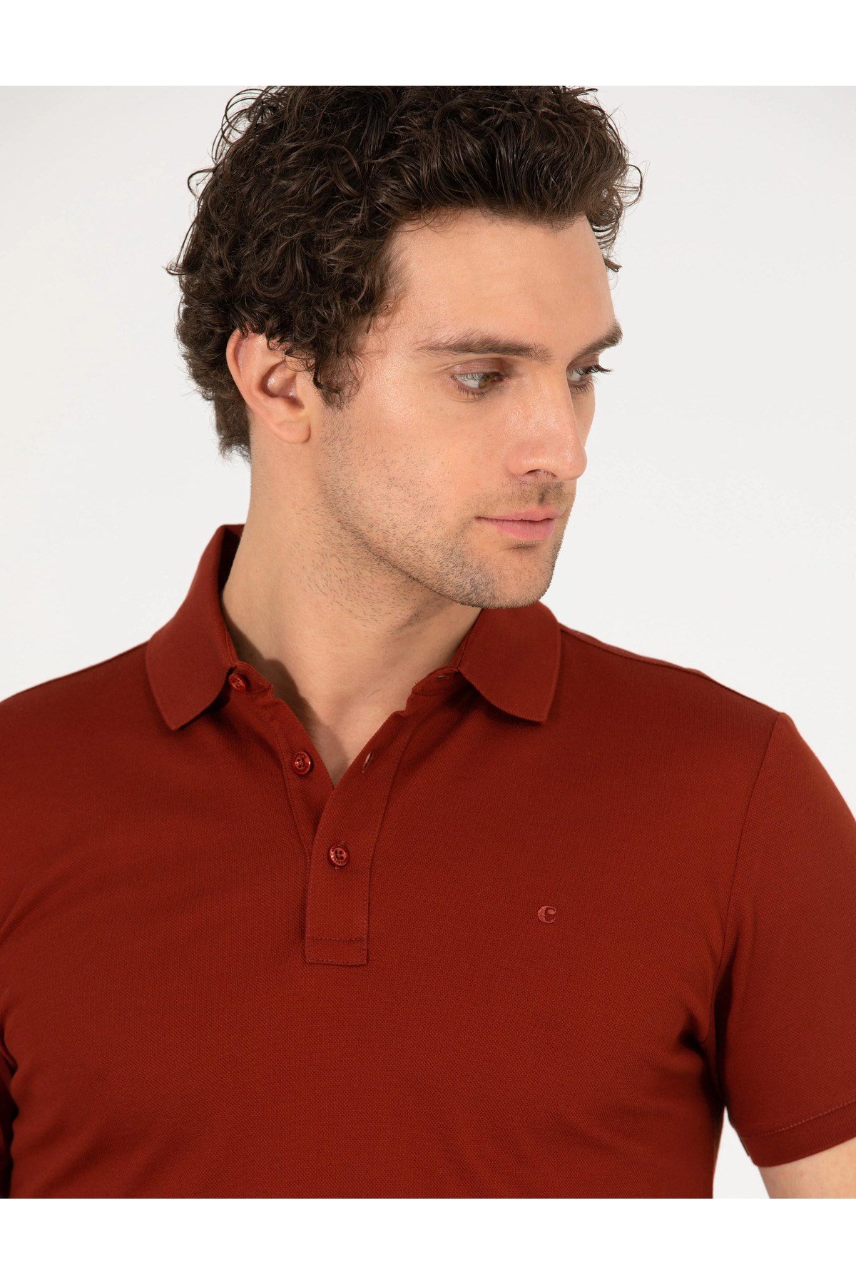 Kiremit Polo Yaka Slim Fit Basic T-Shirt G051SZ011.000.1592189.VR031