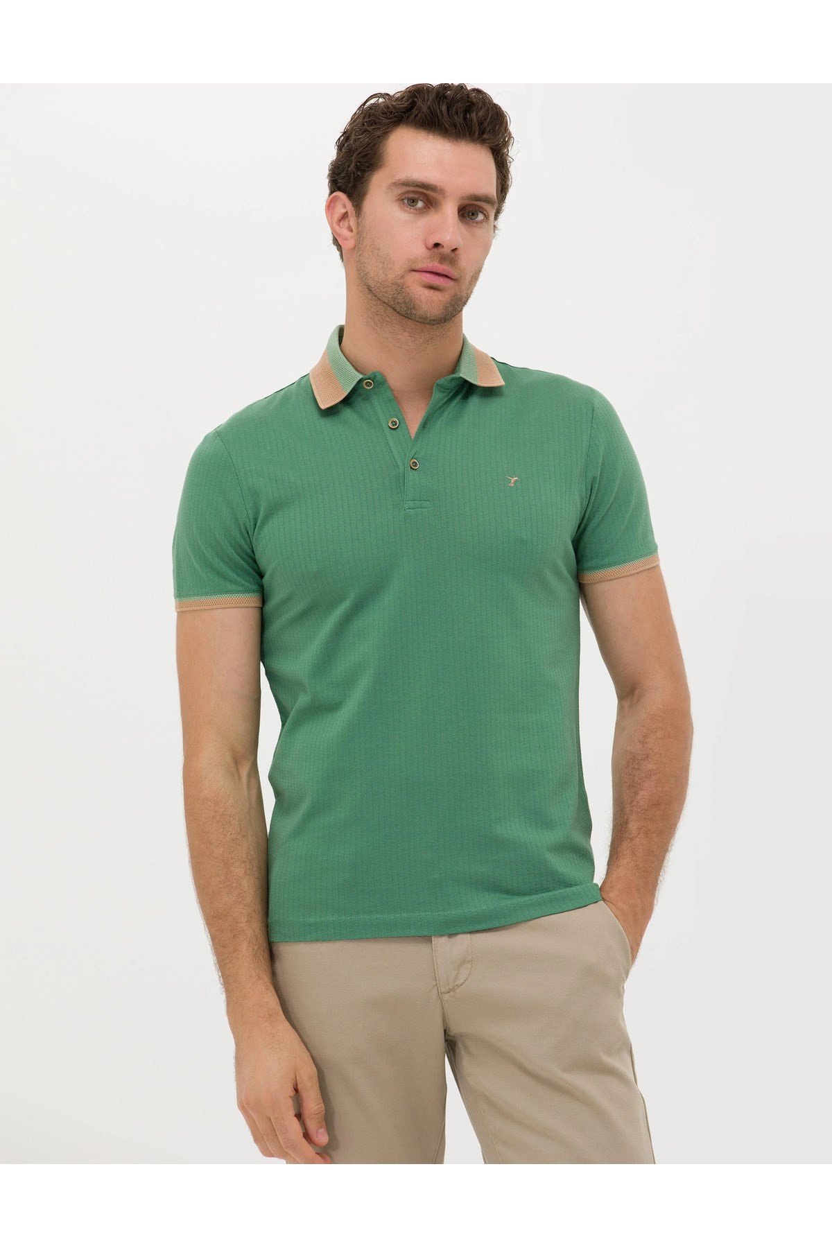 Koyu Bej Slim Fit T-Shirt G051SZ011.000.1614041.VR088