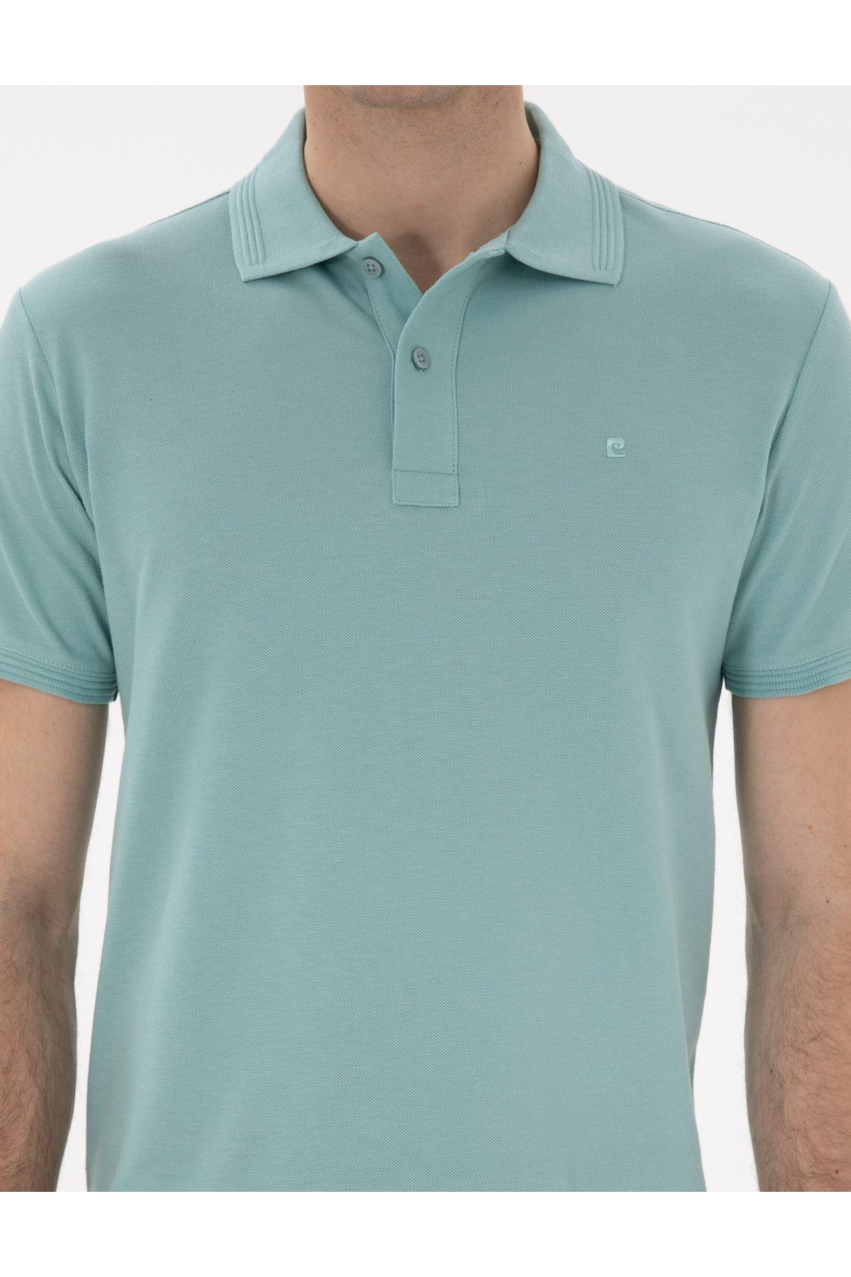 Koyu Mint Slim Fit Kıvrılmaz Polo Yaka Basic Tişört 50302561-VR152