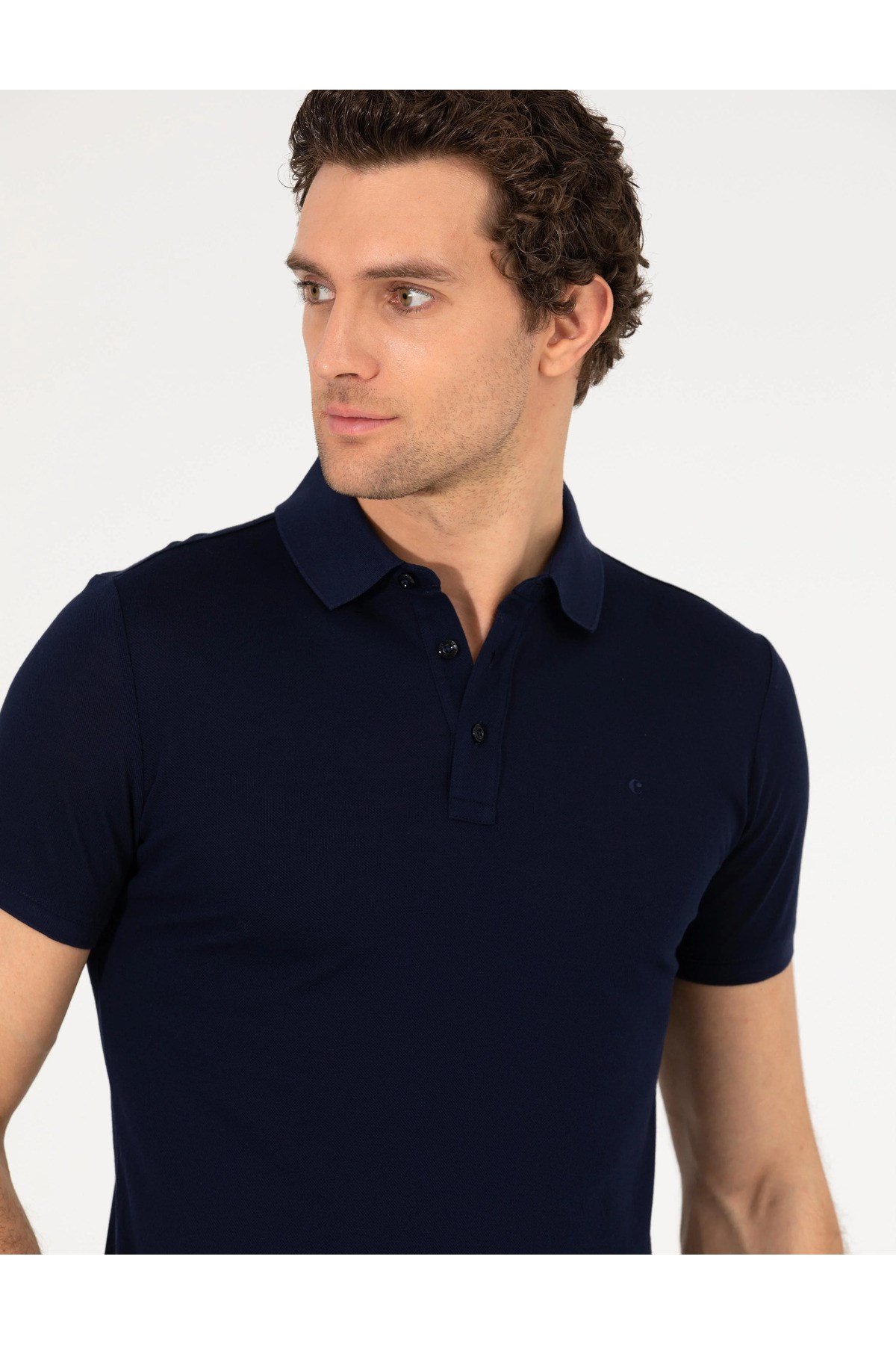 Lacivert Polo Yaka Slim Fit Basic T-Shirt G051SZ011.000.1592189.VR033