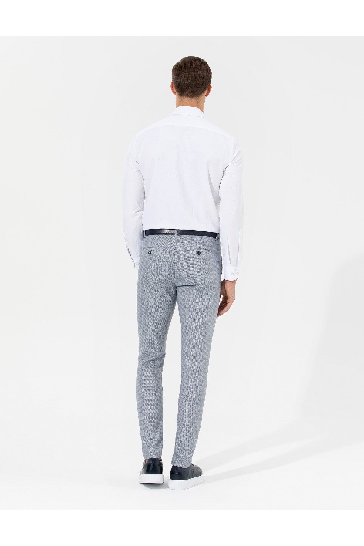 Lacivert Slim Fit Beli Lastikli Kanvas Pantolon 50265905-VR033