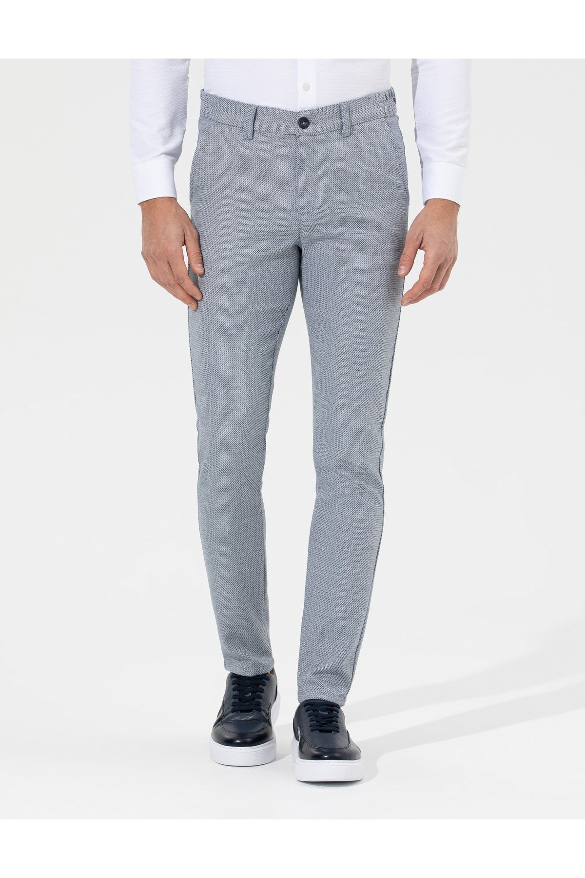 Lacivert Slim Fit Beli Lastikli Kanvas Pantolon 50265905-VR033