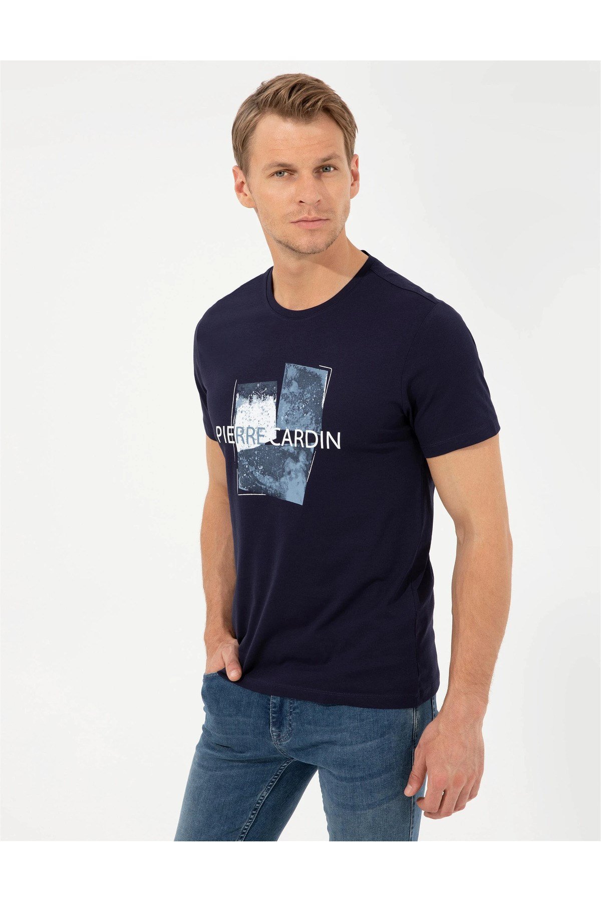 Lacivert Slim Fit Bisiklet Yaka Tişört G021SZ011.000.1449774.VR033
