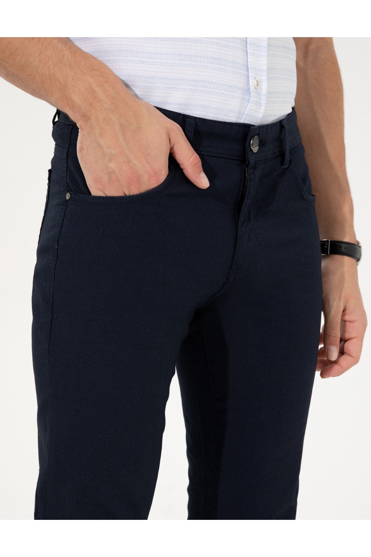 Lacivert Slim Fit Kanvas Pantolon 50251460-VR033