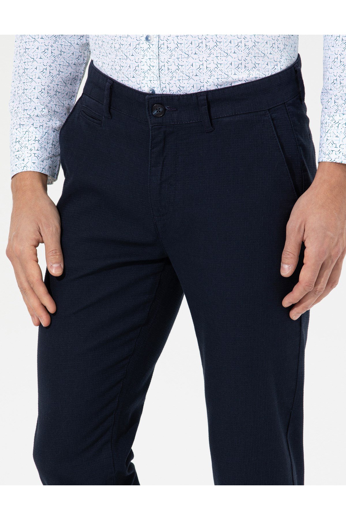 Lacivert Slim Fit Kanvas Pantolon 50265904-VR033