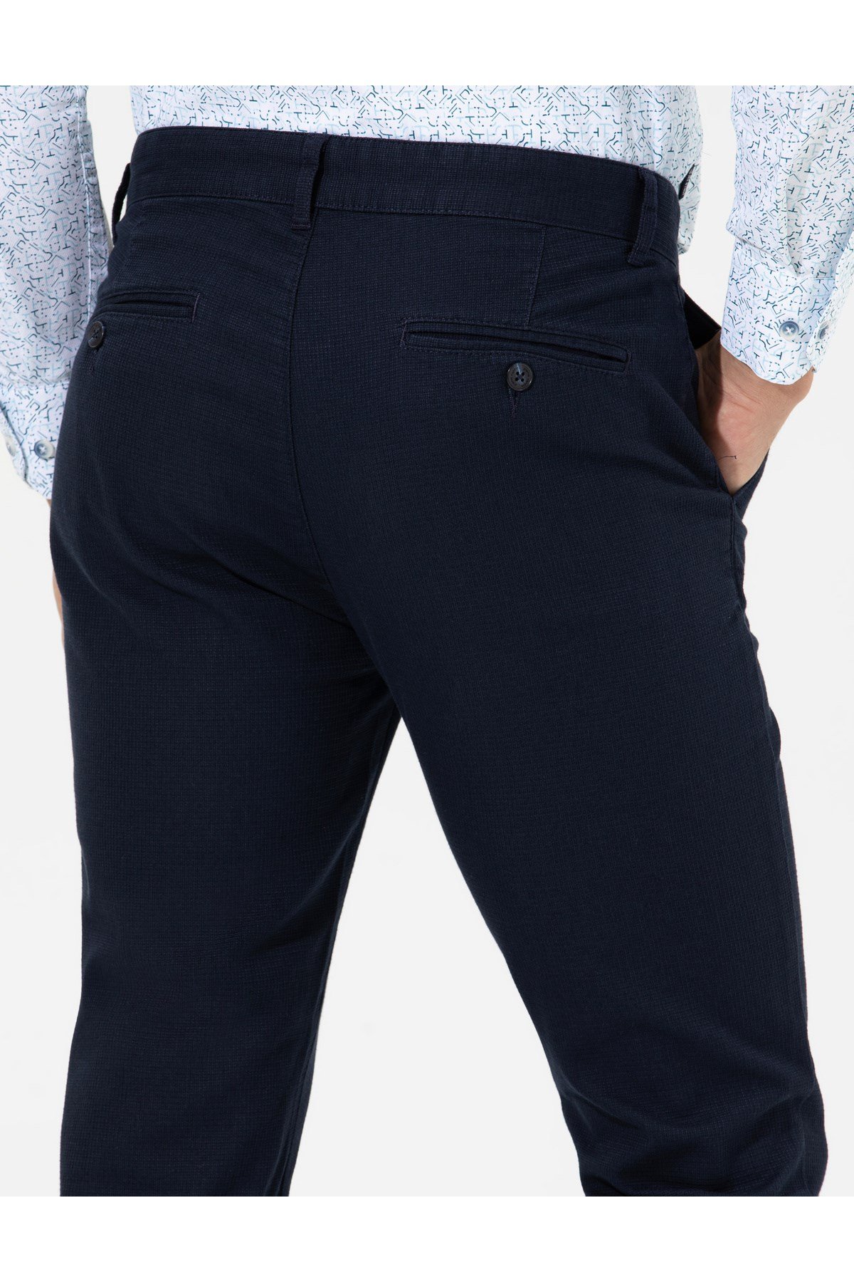 Lacivert Slim Fit Kanvas Pantolon 50265904-VR033