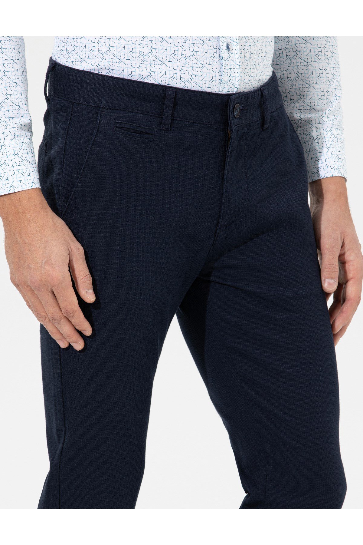 Lacivert Slim Fit Kanvas Pantolon 50265904-VR033