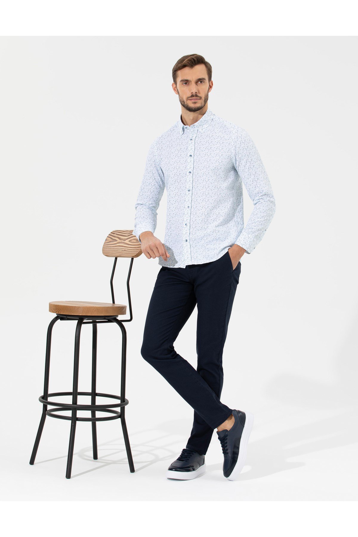 Lacivert Slim Fit Kanvas Pantolon 50265904-VR033