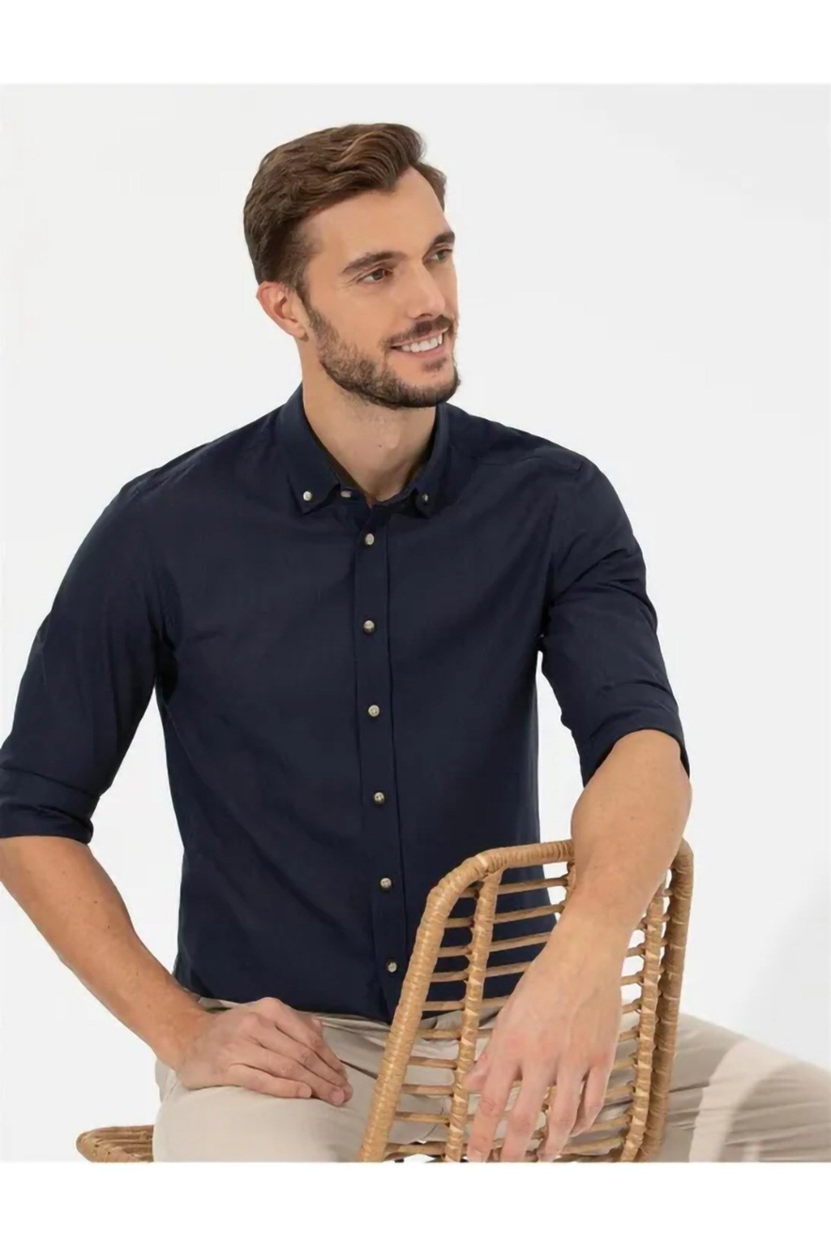 Lacivert Slim Fit Uzun Kollu Gömlek G021GL004.000.1622602
