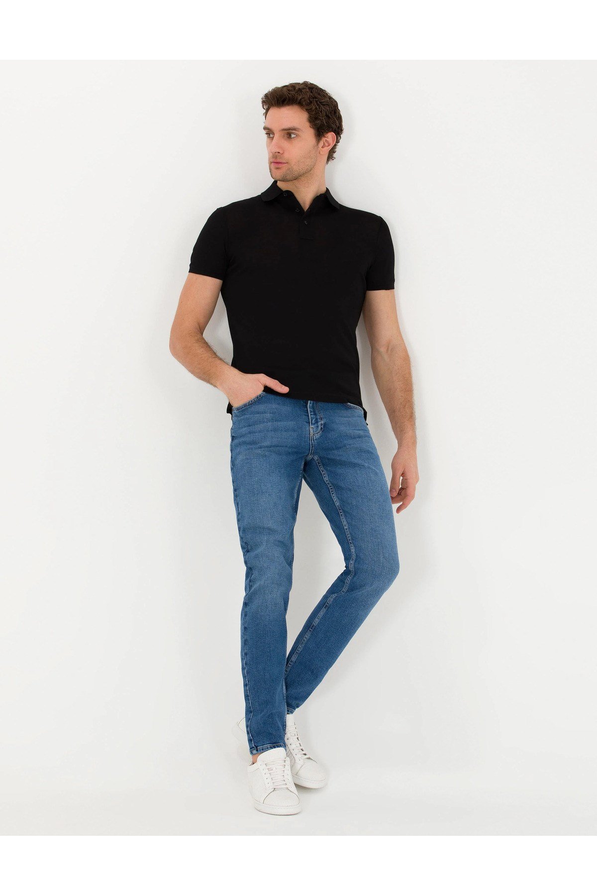 Polo Yaka Slim Fit Basic T-Shirt %100 Pamuk 1849055
