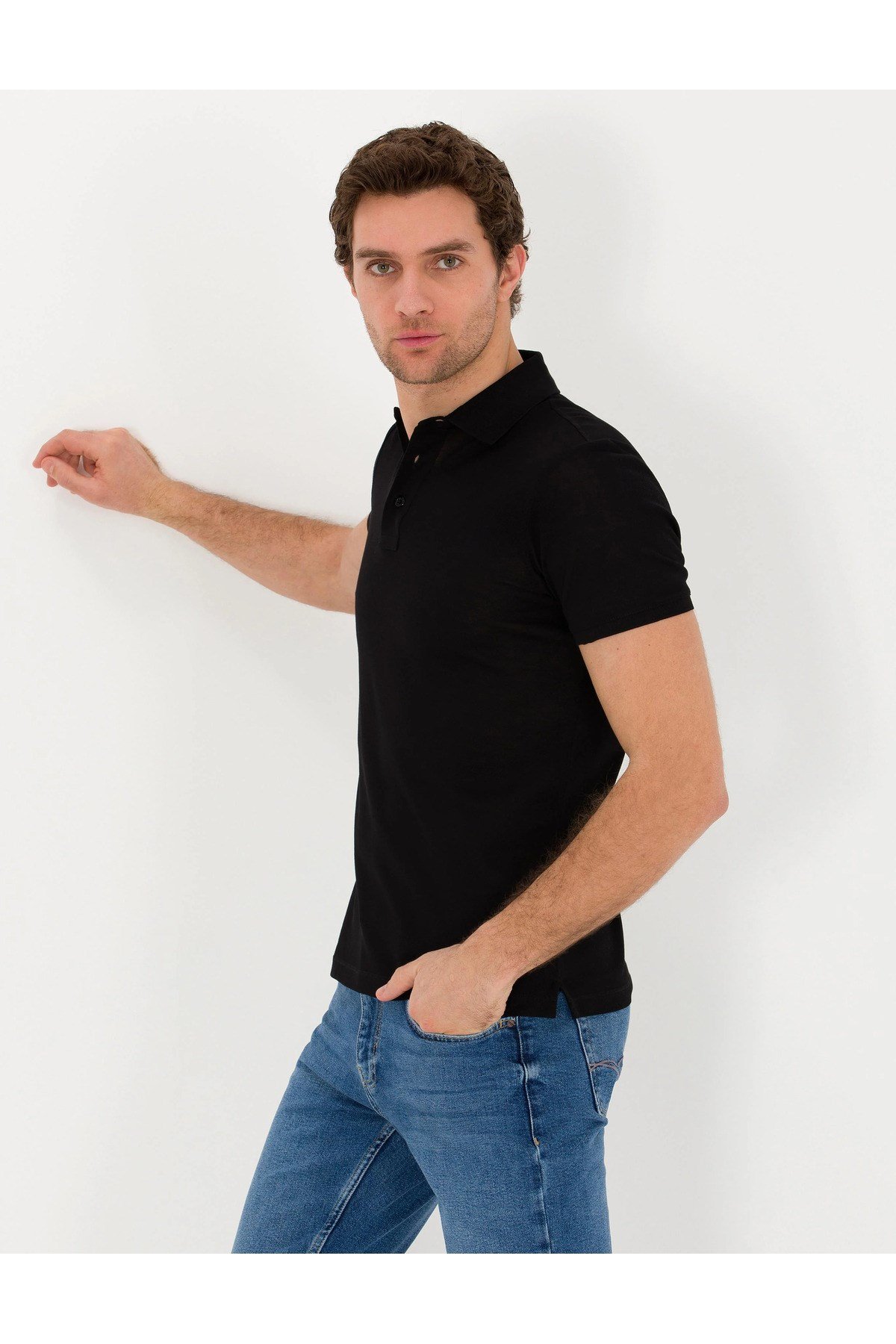 Polo Yaka Slim Fit Basic T-Shirt %100 Pamuk 1849055