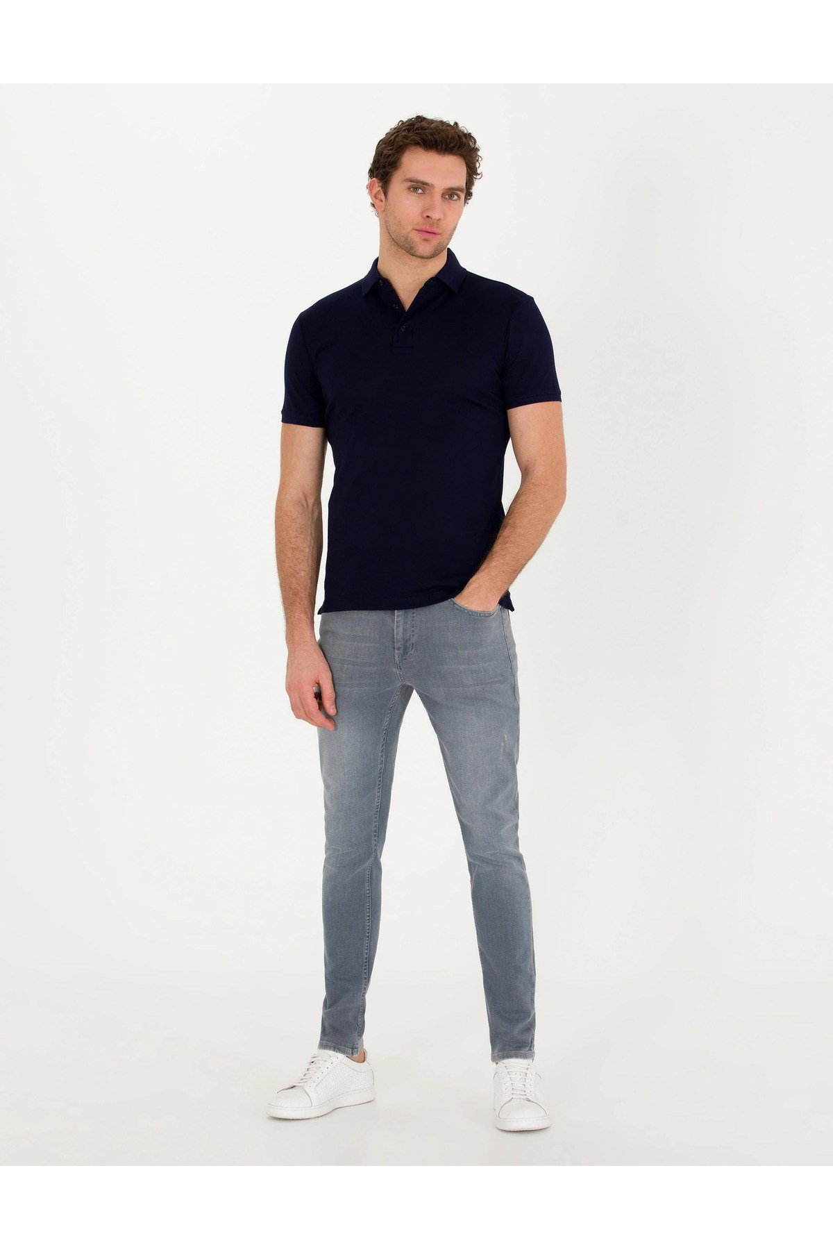 Polo Yaka Slim Fit Basic T-Shirt %100 Pamuk 1849055