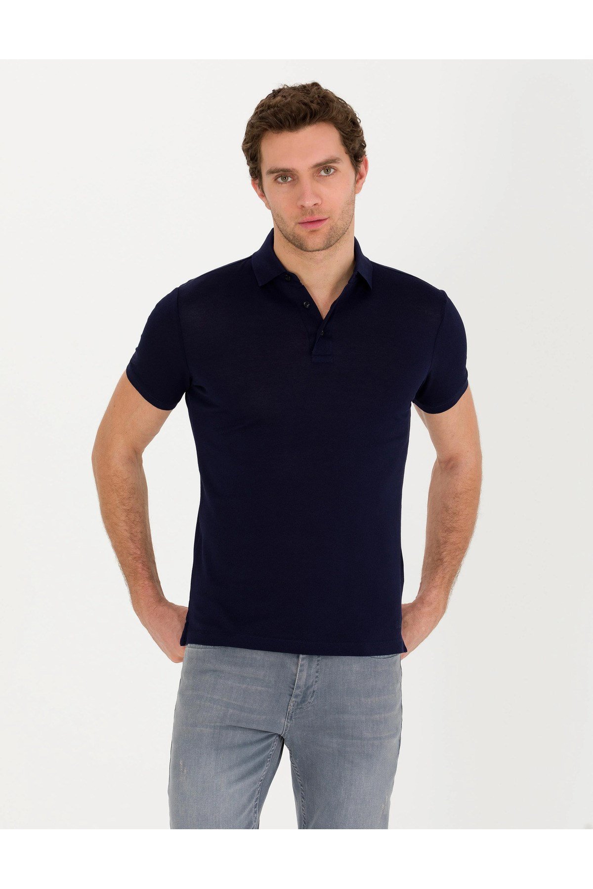Polo Yaka Slim Fit Basic T-Shirt %100 Pamuk 1849055