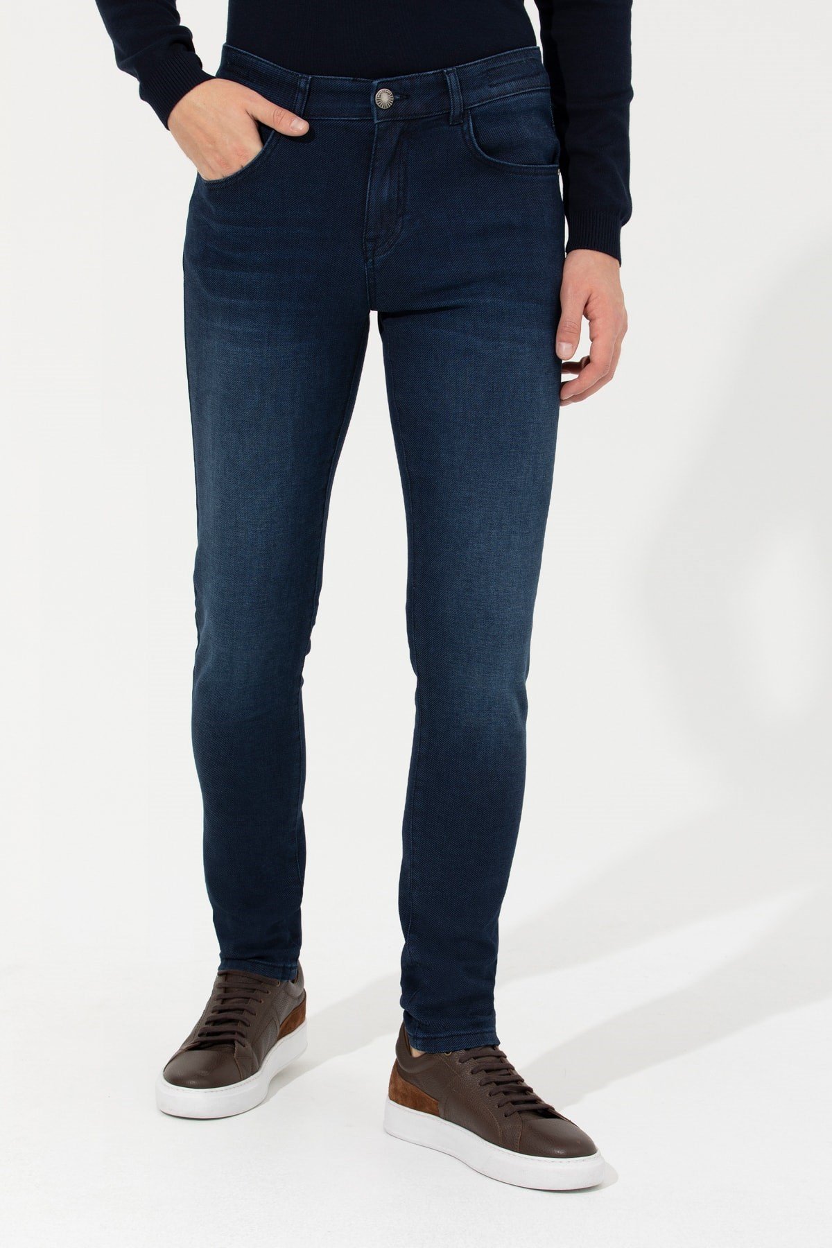 Ramson Dokuma Slim Fit Indigo Denim Pantolon
