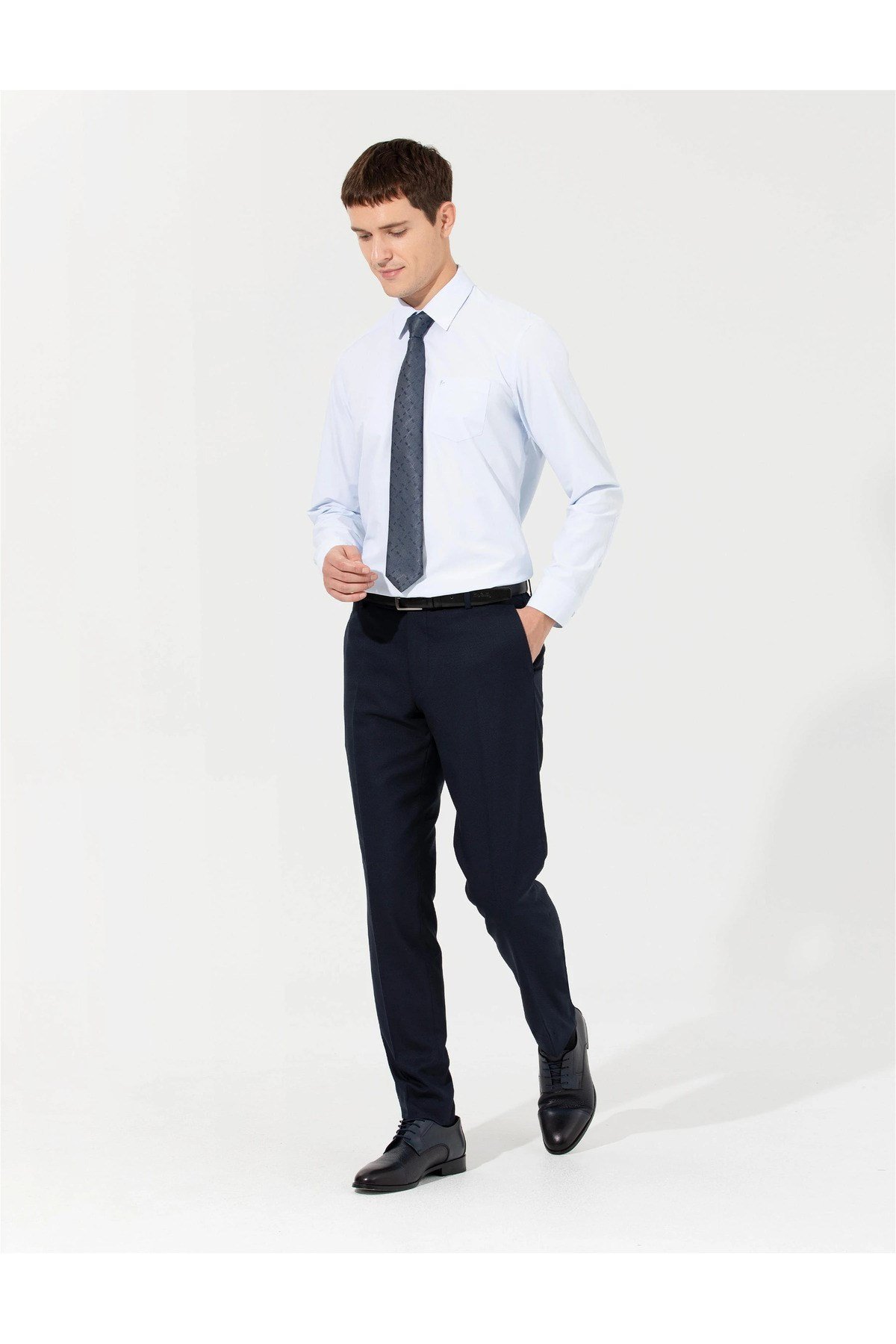 ROMAT Uzun Kollu Regular Fit Basic Cepli Klasik Erkek Gömlek