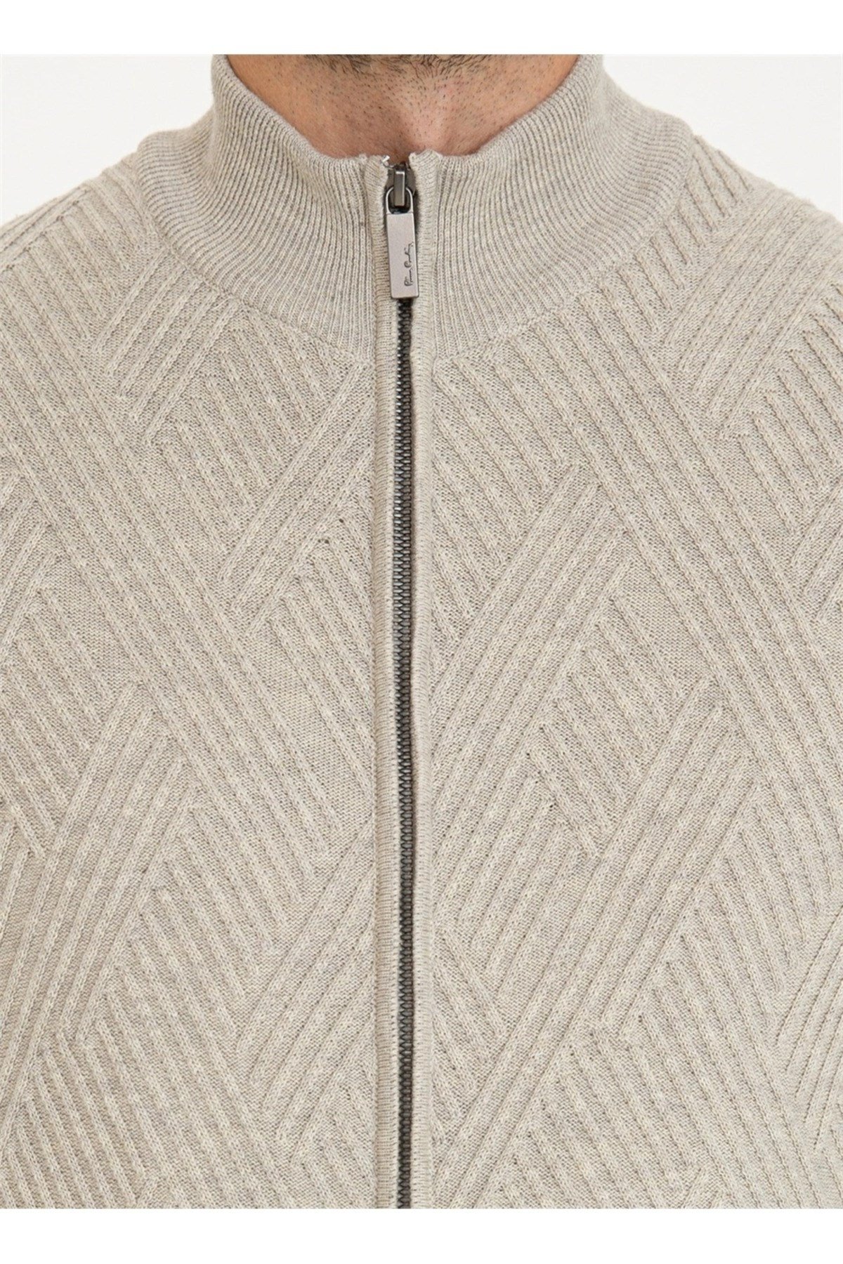Ruby Bisiklet Yaka Uzun Kollu Slim Fit Düz Taba Erkek Hırka G021SZ0TH-000-1277666-VR123