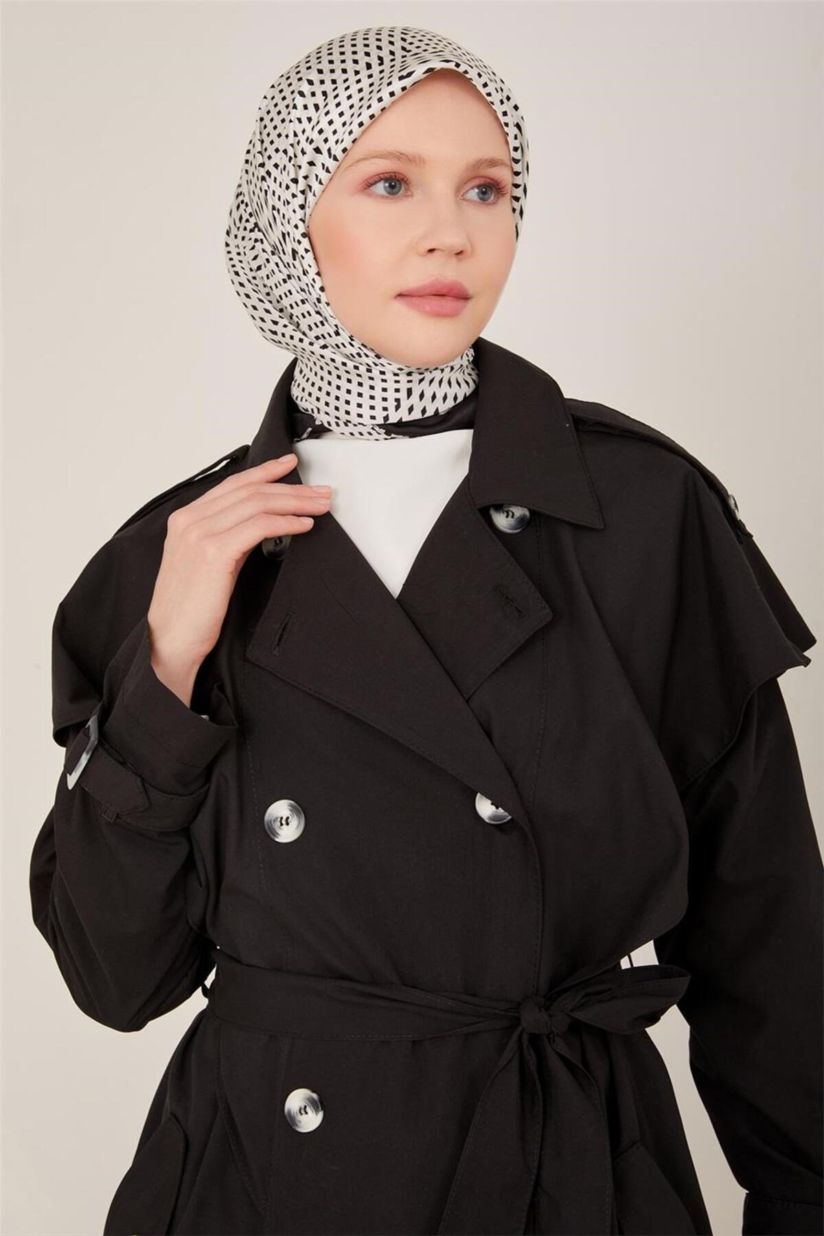 Rüzgarlığı Volanlı Trenchcoat 23y8300 Siyah