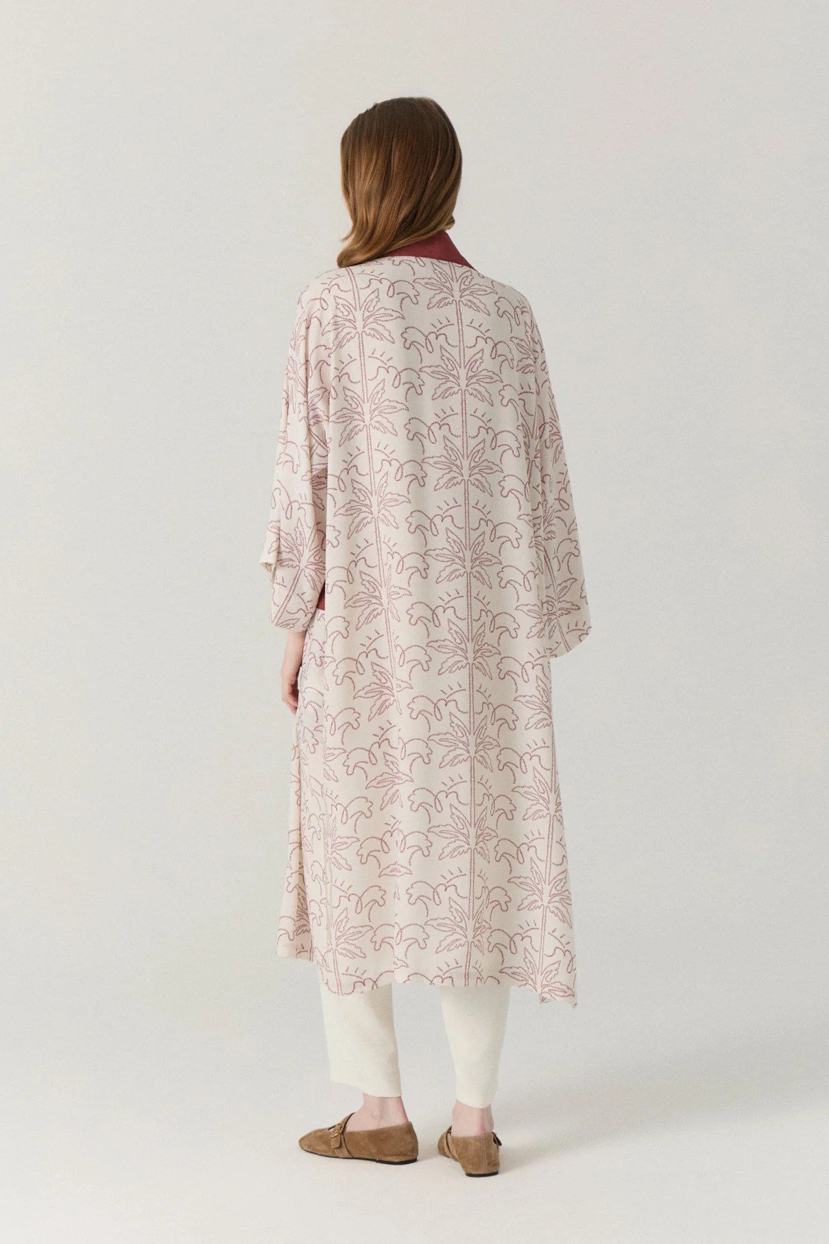 Şal Yaka Desen Geçişli Uzun Kimono-İçlik İklili Takım 1868