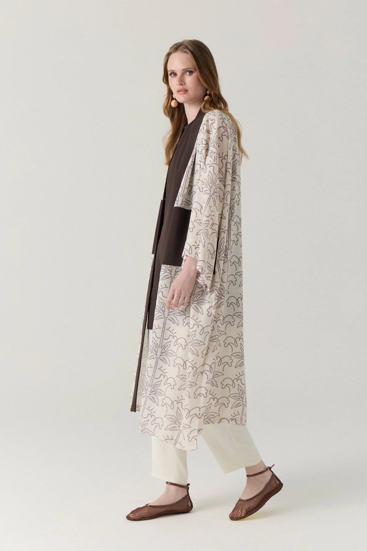 Şal Yaka Desen Geçişli Uzun Kimono-İçlik İklili Takım 1868