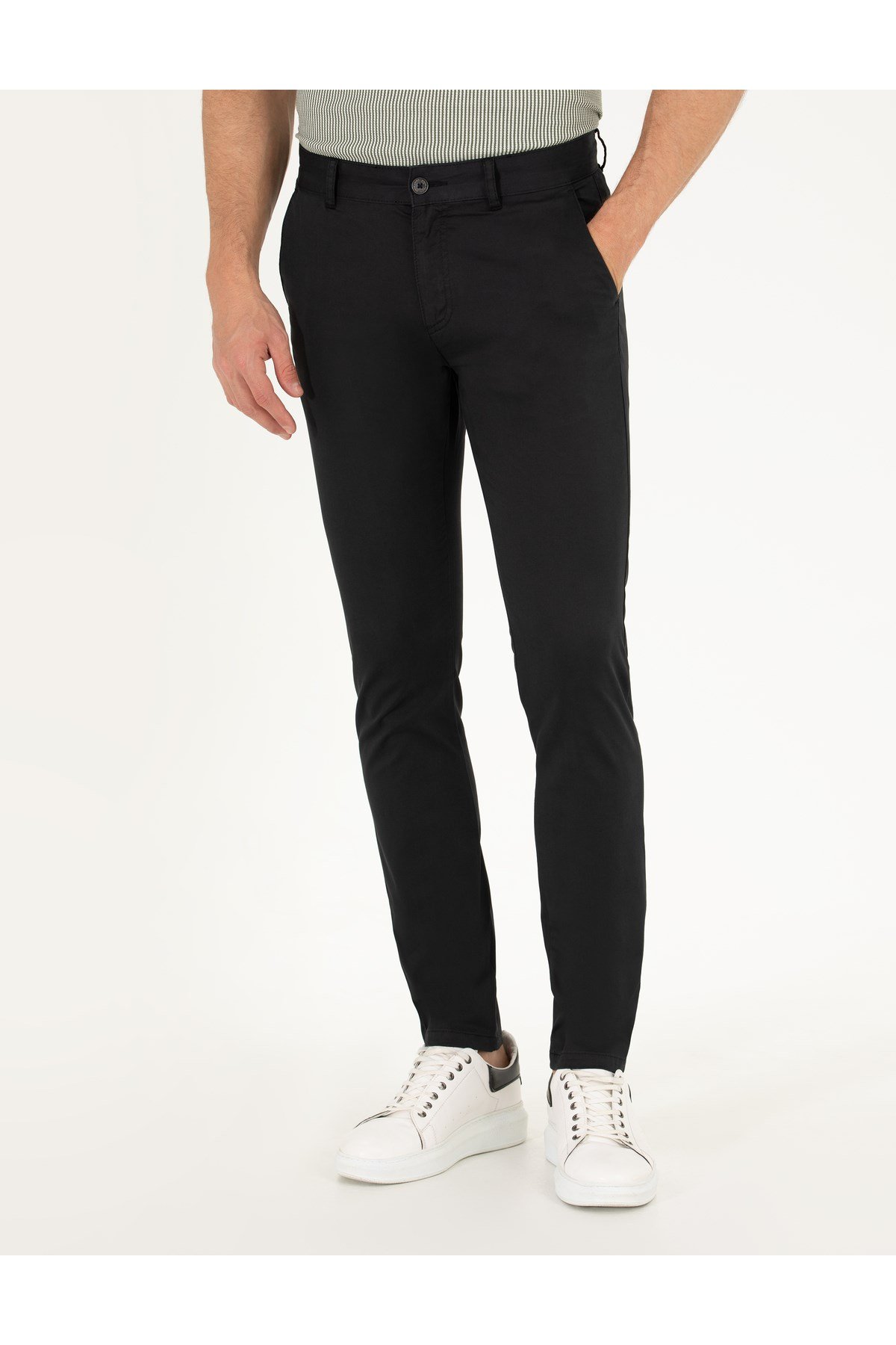 Siyah Slim Fit Basic Chino Pantolon 50268098-VR046
