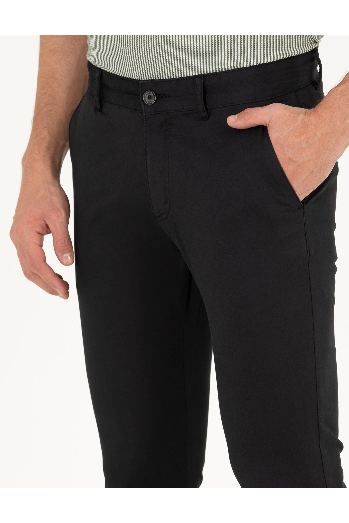 Siyah Slim Fit Basic Chino Pantolon 50268098-VR046