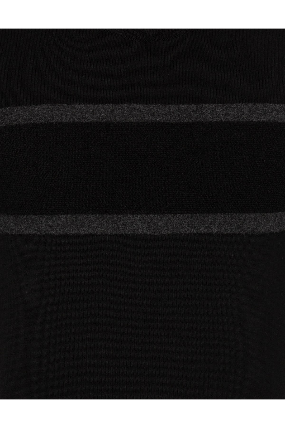 Siyah Slim Fit Bisiklet Yaka Triko Kazak 50258805-VR046