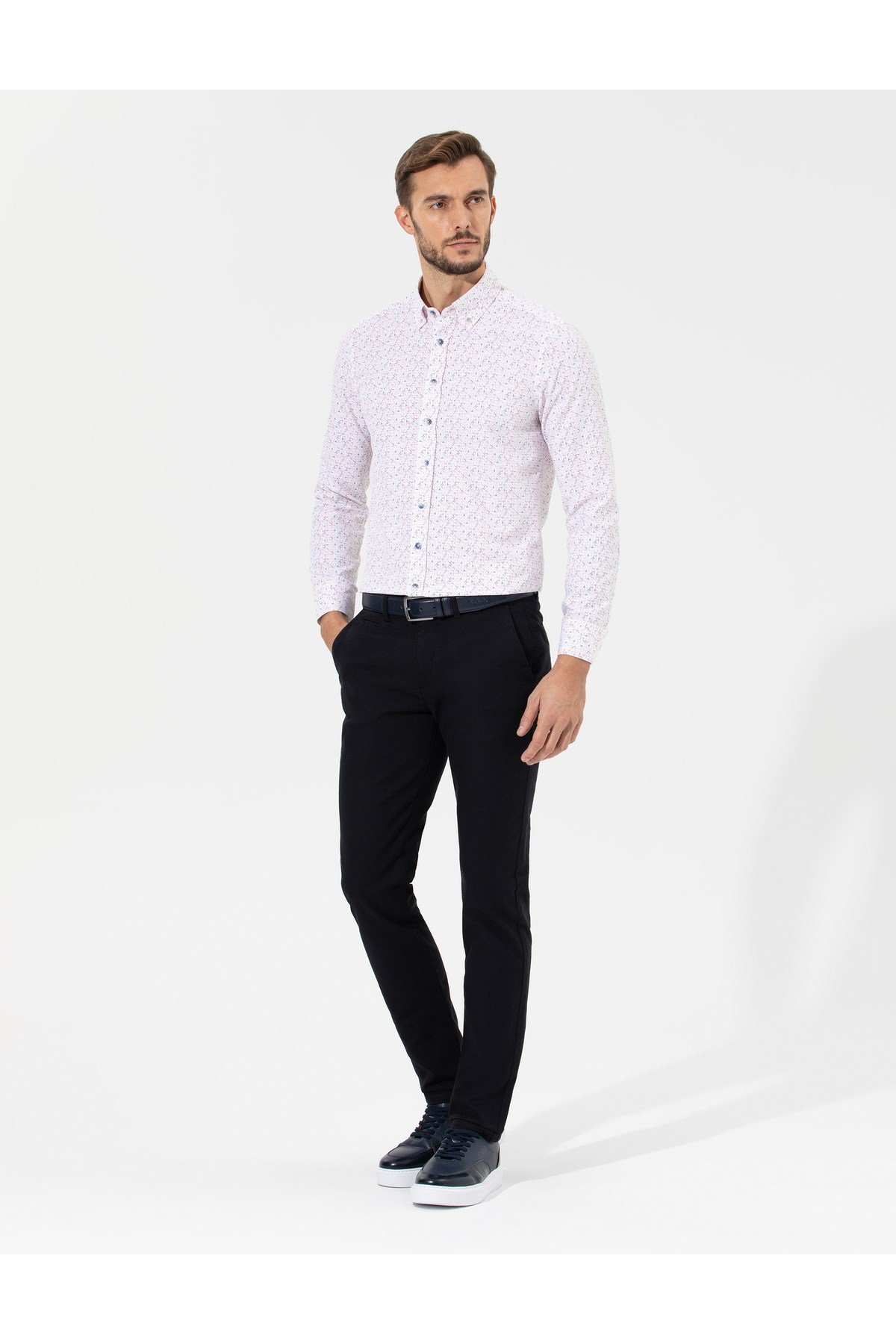 Siyah Slim Fit Kanvas Pantolon 50265904-VR046
