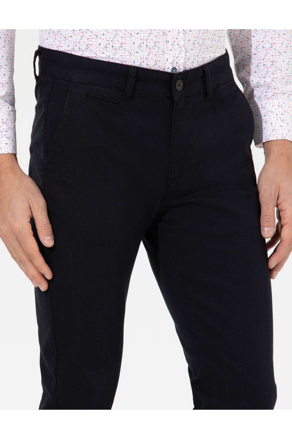Siyah Slim Fit Kanvas Pantolon 50265904-VR046