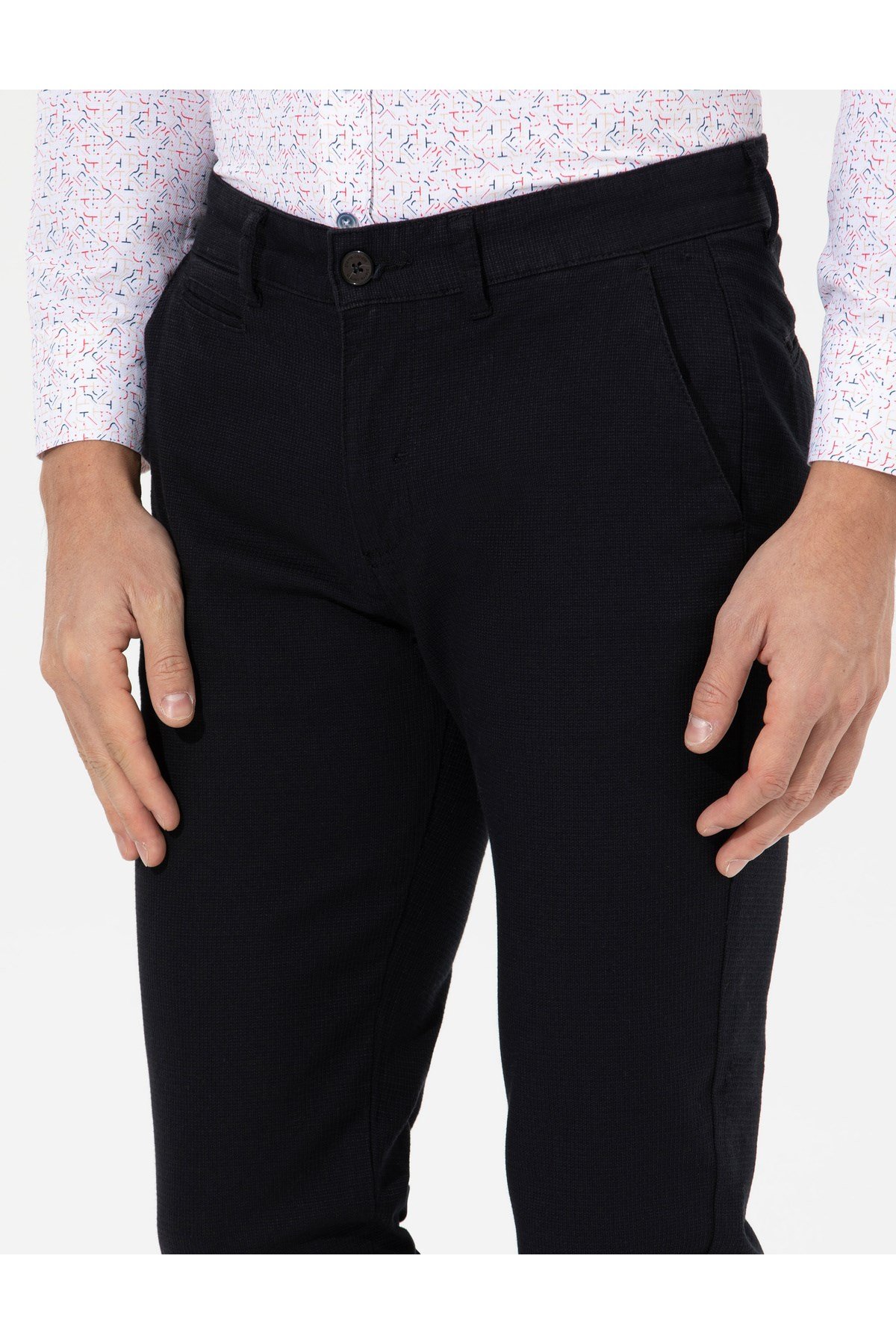 Siyah Slim Fit Kanvas Pantolon 50265904-VR046