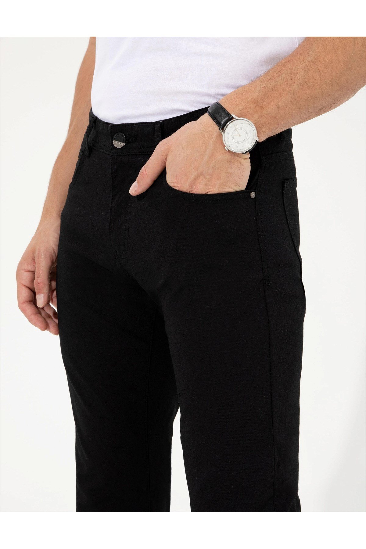 Siyah Slim Fit Kanvas Pantolon G021SZ078.000.1414330.VR033