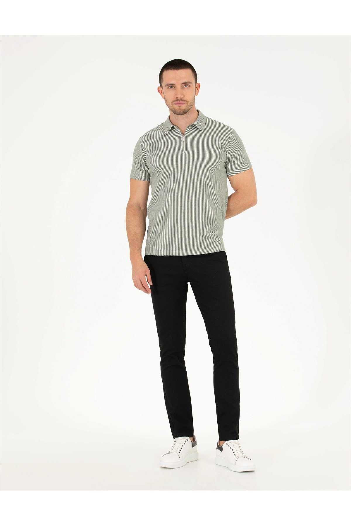 Siyah Slim Fit Kanvas Pantolon G021SZ078.000.1414313.VR046