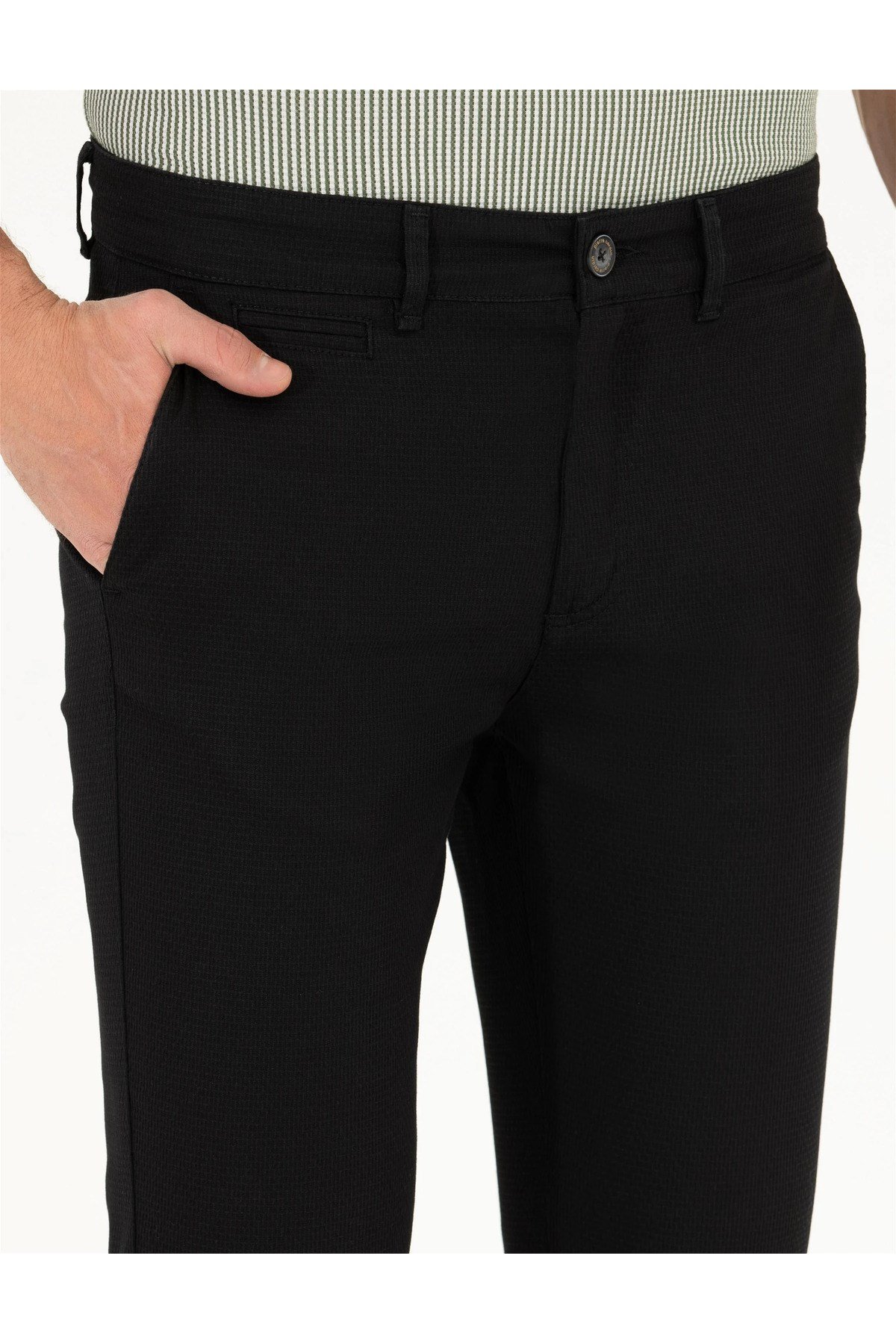 Siyah Slim Fit Kanvas Pantolon G021SZ078.000.1414313.VR046
