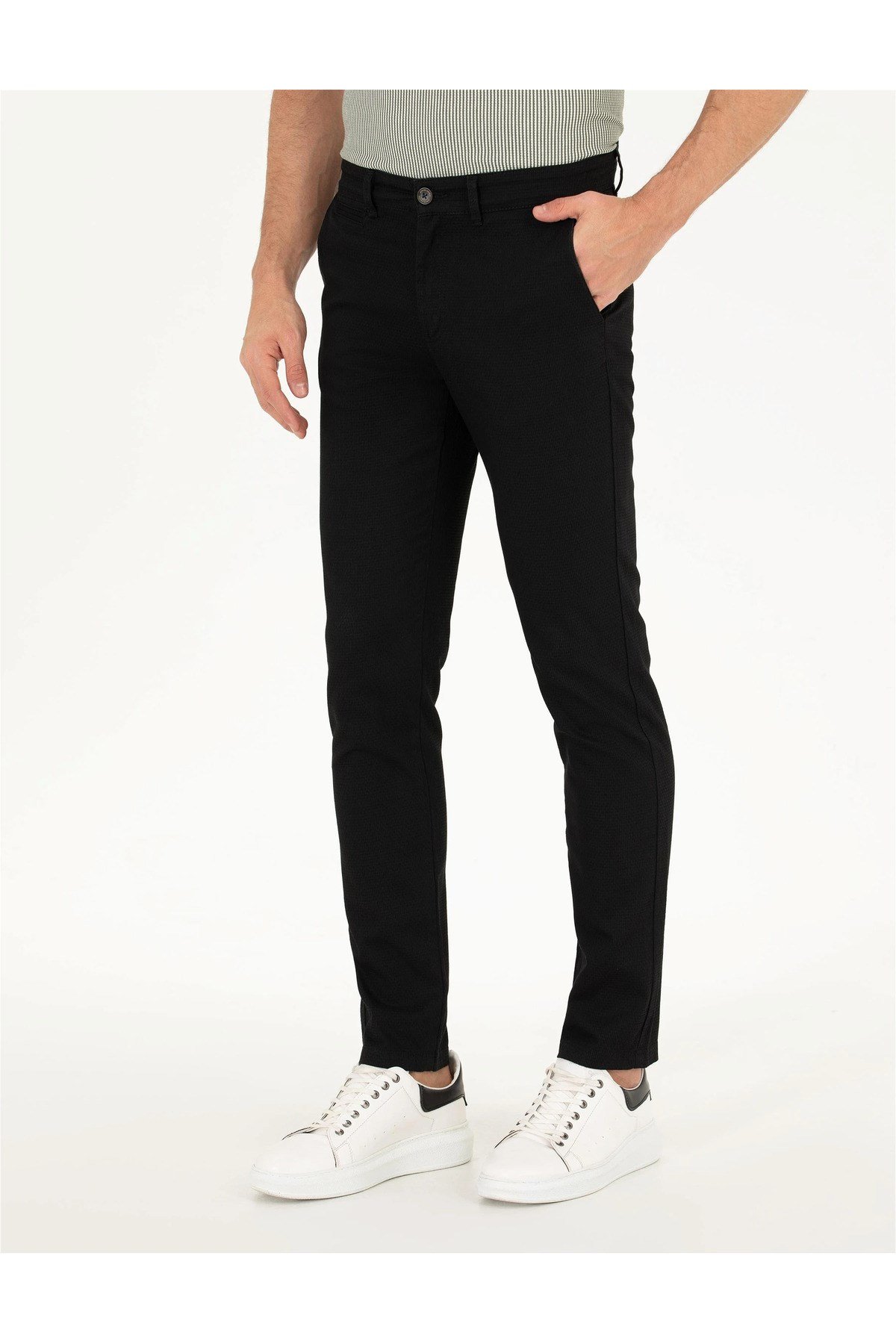Siyah Slim Fit Kanvas Pantolon G021SZ078.000.1414313.VR046