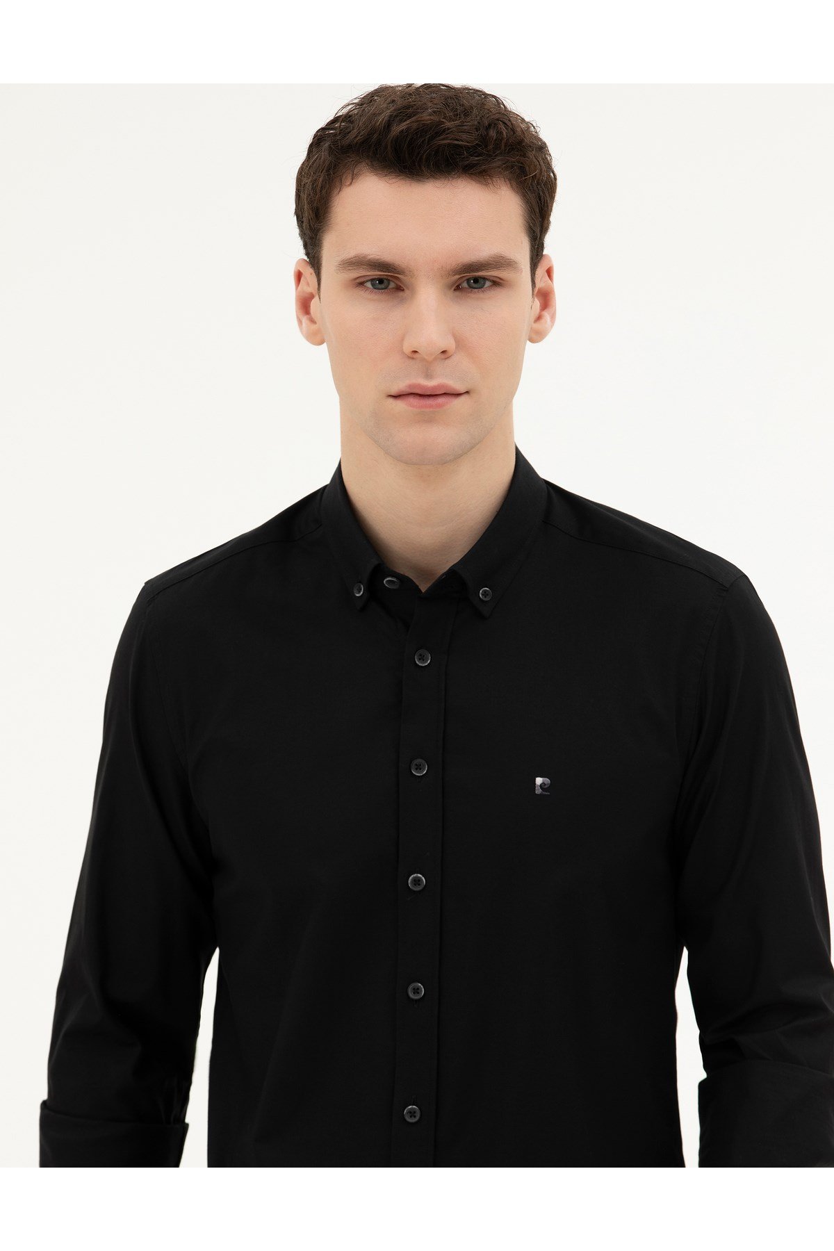 Siyah Slim Fit Uzun Kollu Gömlek