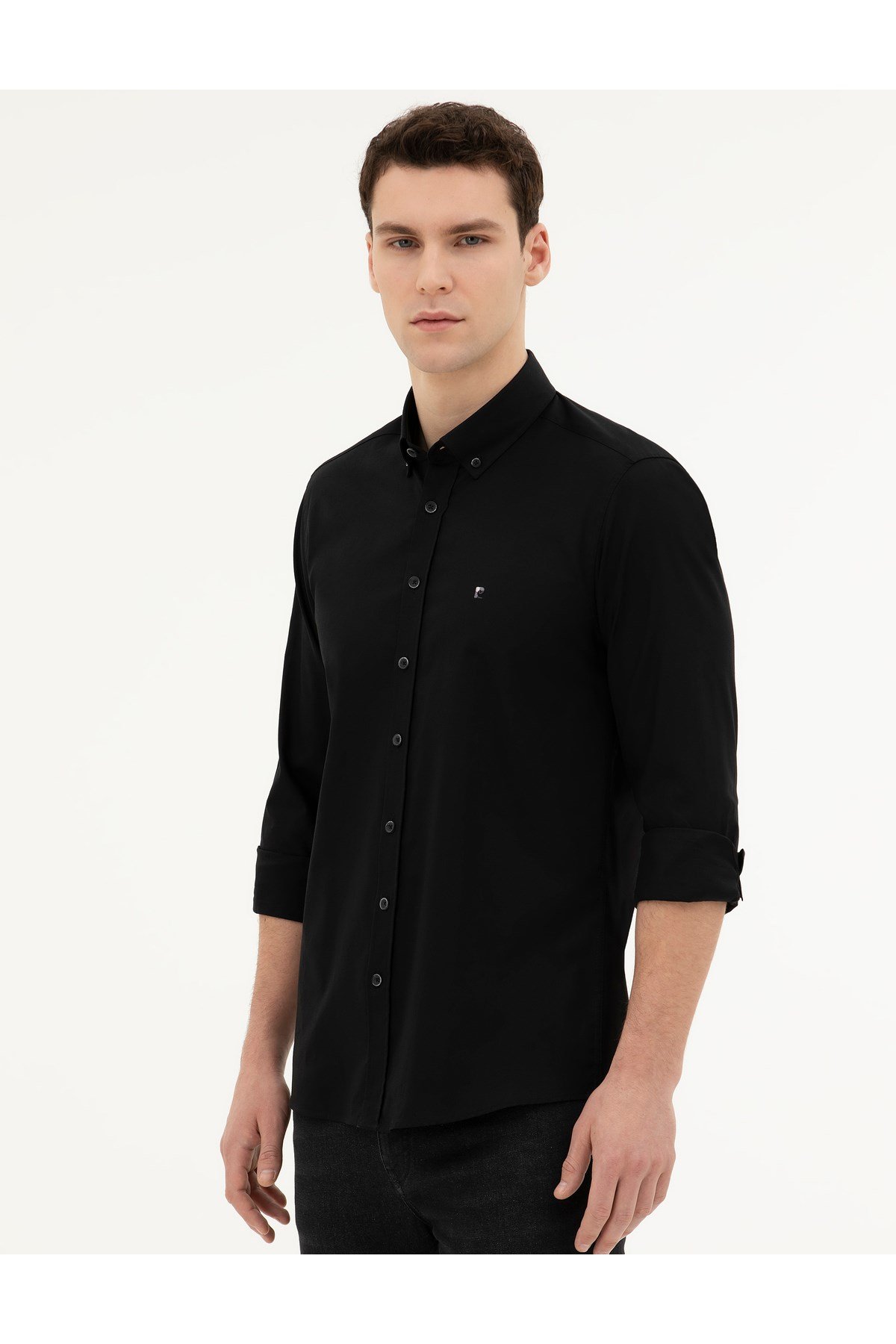 Siyah Slim Fit Uzun Kollu Gömlek