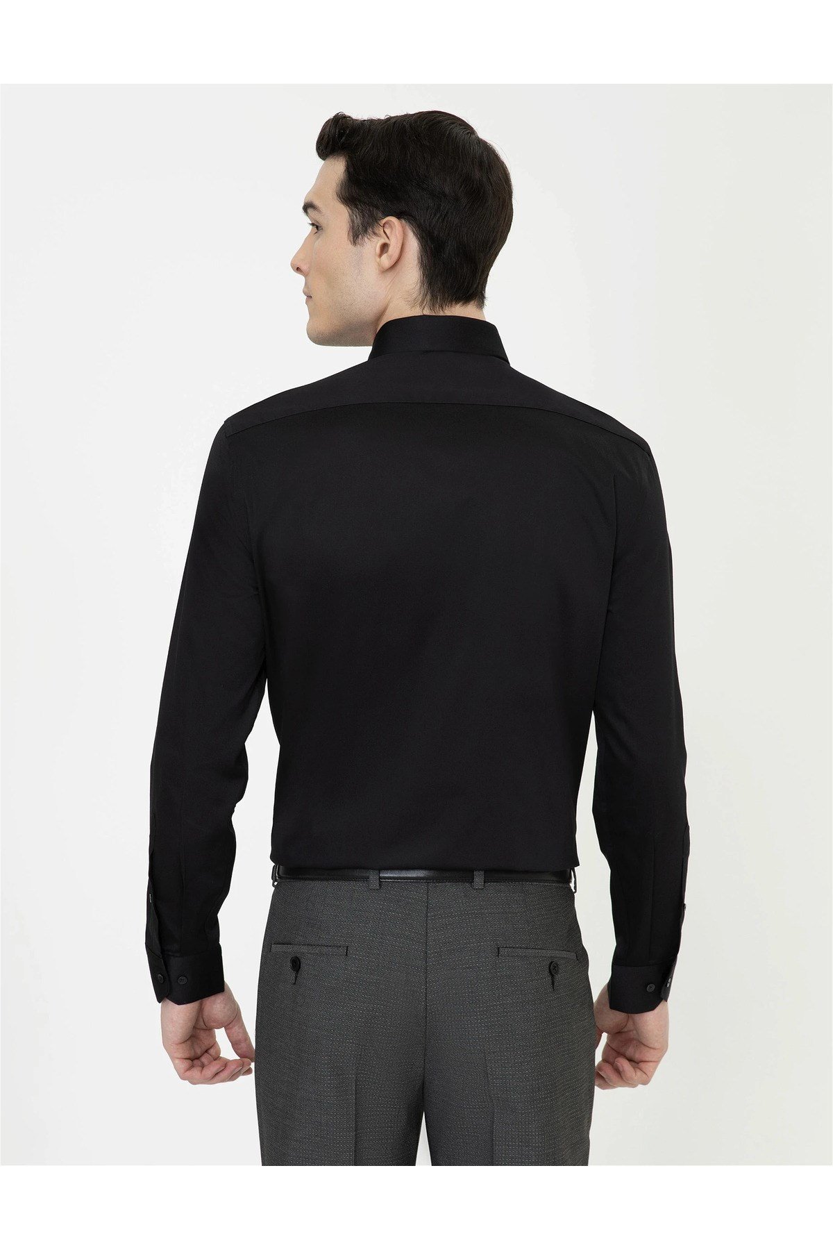 Siyah Slim Fit Uzun Kollu Klasik Gömlek G021SZ004.000.1408891.VR046