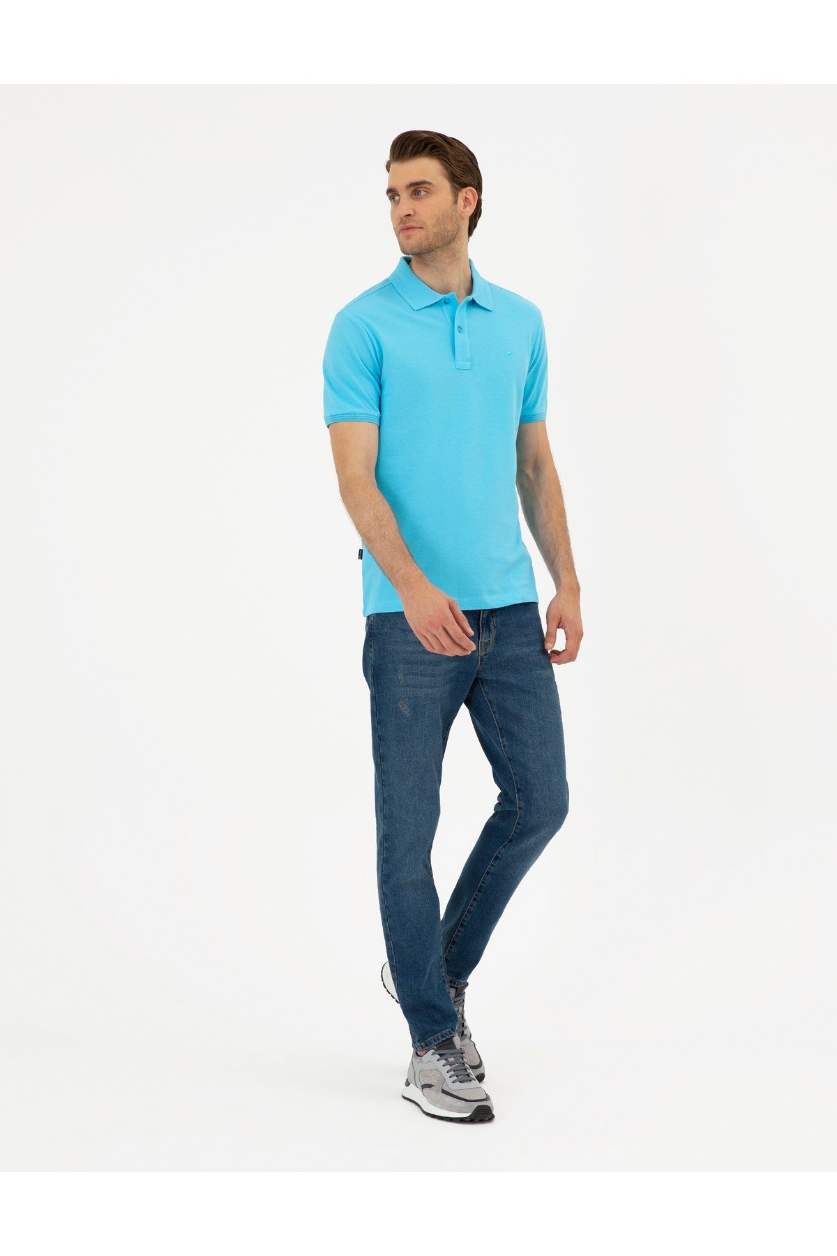 Slim Fit Polo Yaka %100 Pamuk T-Shirt 1822564