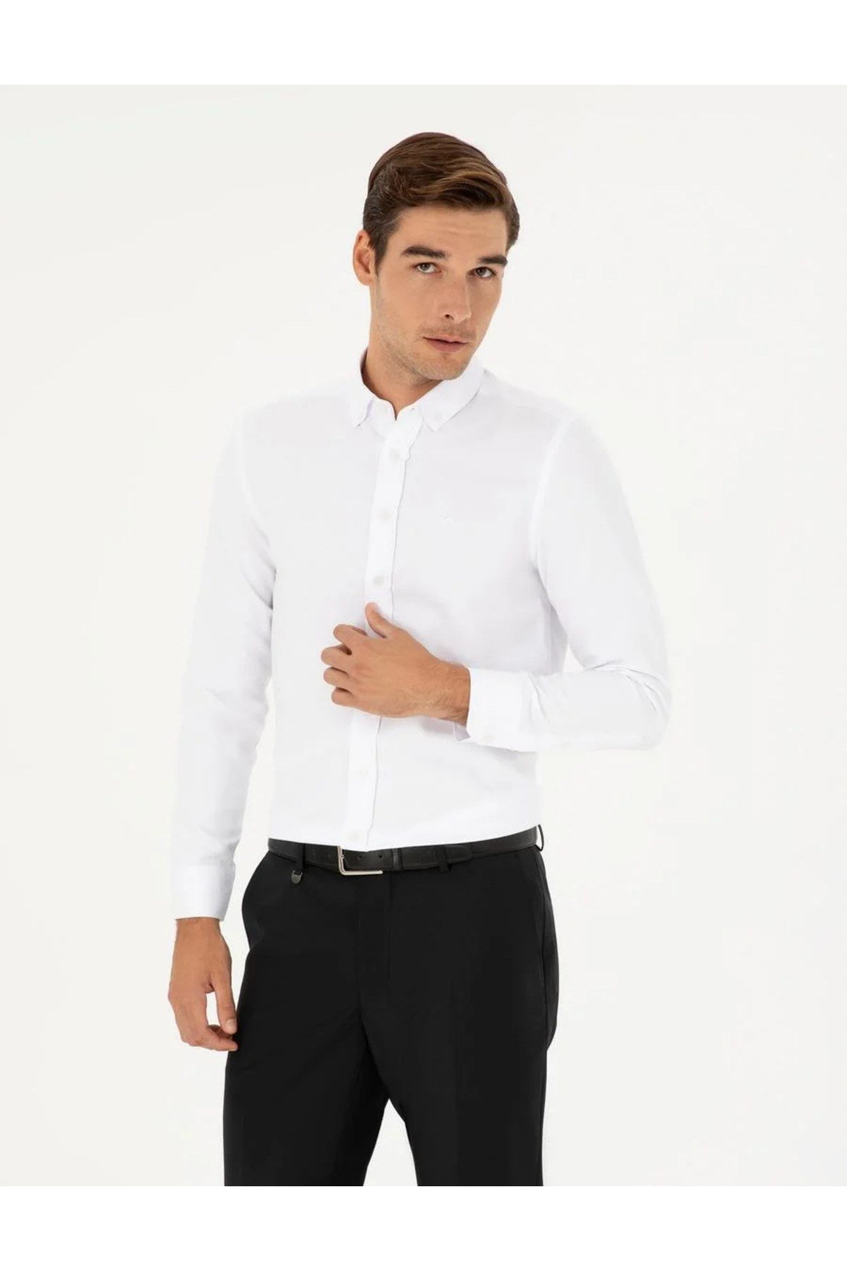 Slim Fit Uzun Kollu Oxford Erkek Gömlek