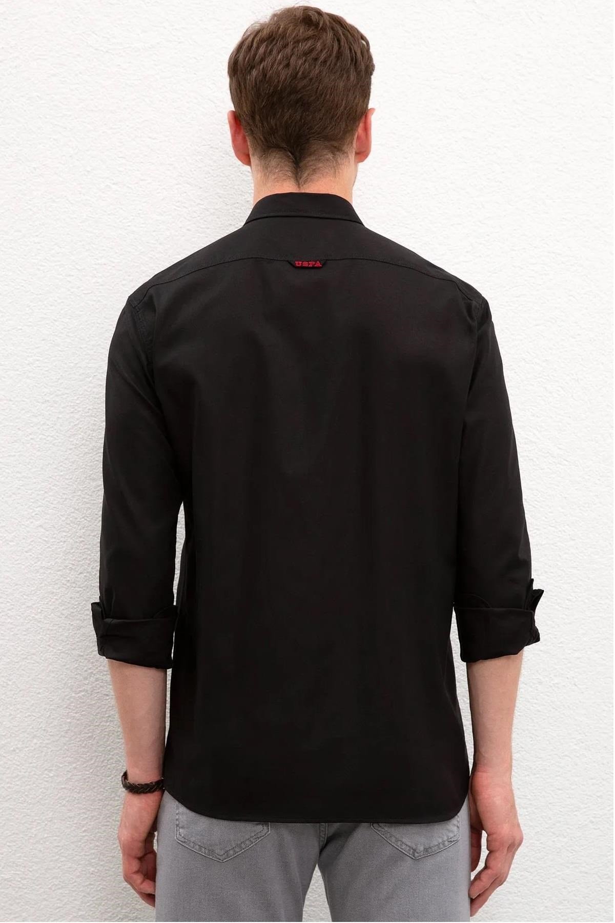Slim Fit Uzun Kollu Siyah Erkek Gömlek 1571695