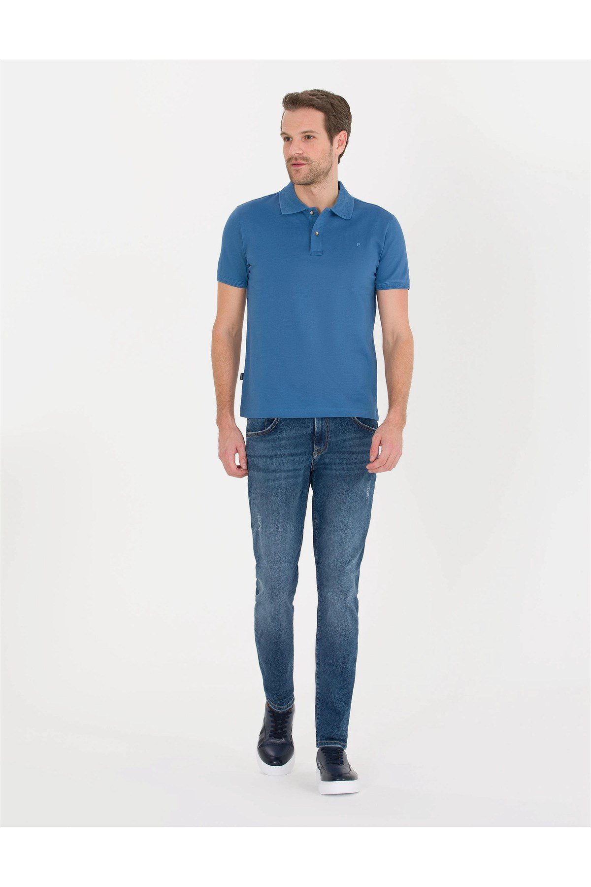 Slim Fit  Yaka Merserize Tişört