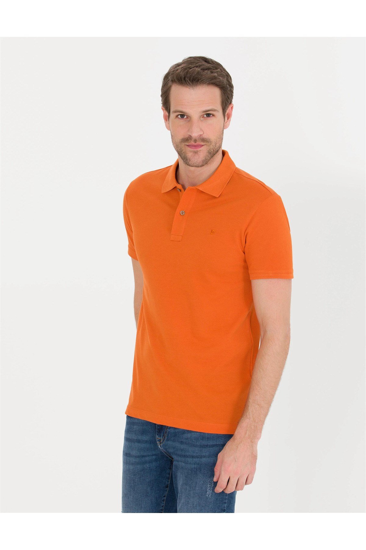 Turuncu Slim Fit Polo Yaka Basic Tişört G021SZ011.000.1567279.VR191