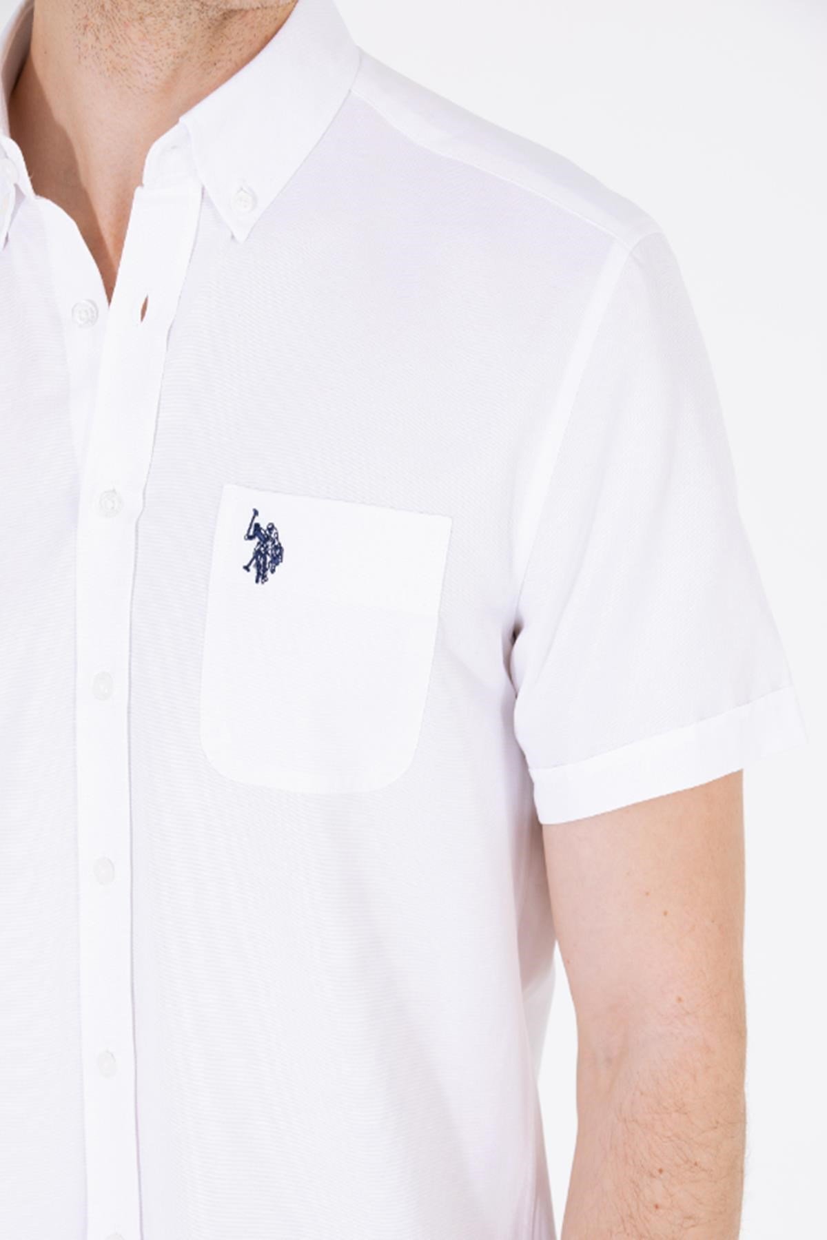 U.S Polo 1570767 Beyaz Kısa Kol Erkek Gömlek