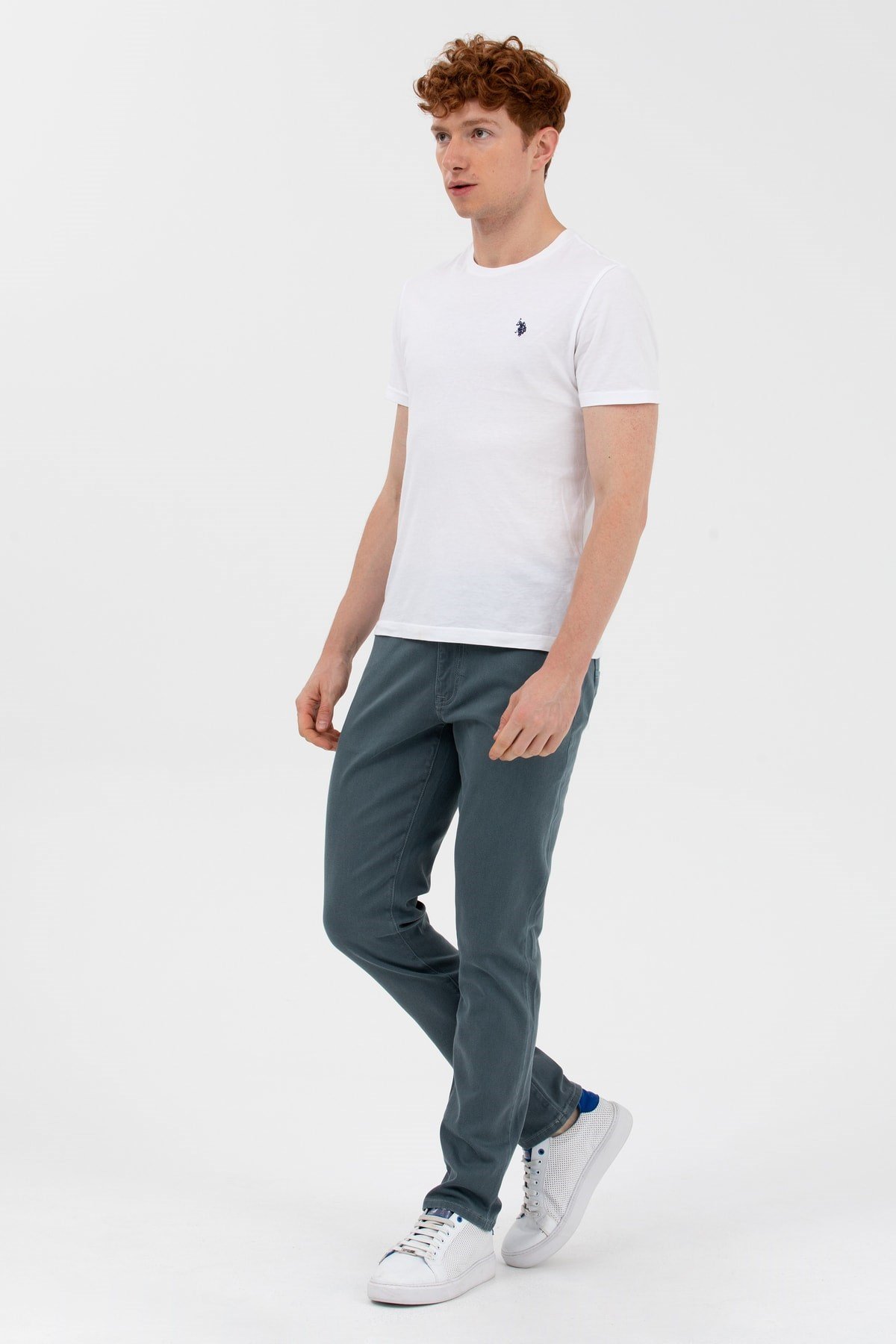 U.s. Polo Erkek Spor Slimfit Denim Pantolon 1610372 Rany 090 Mint
