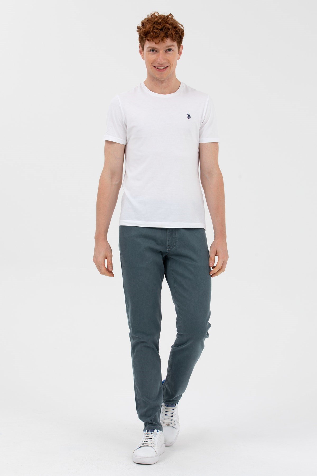 U.s. Polo Erkek Spor Slimfit Denim Pantolon 1610372 Rany 090 Mint