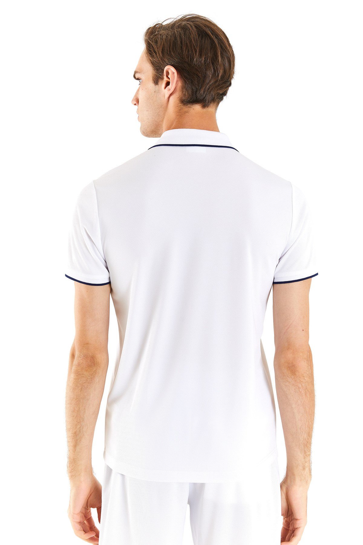 U.S POLO ASSN. ERKEK DOKUMA KUMAŞ POLO YAKA  FERMUARLI T-SHİRT